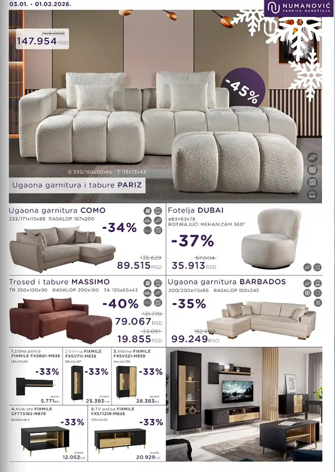Numanović akcija salon nameštaja katalog