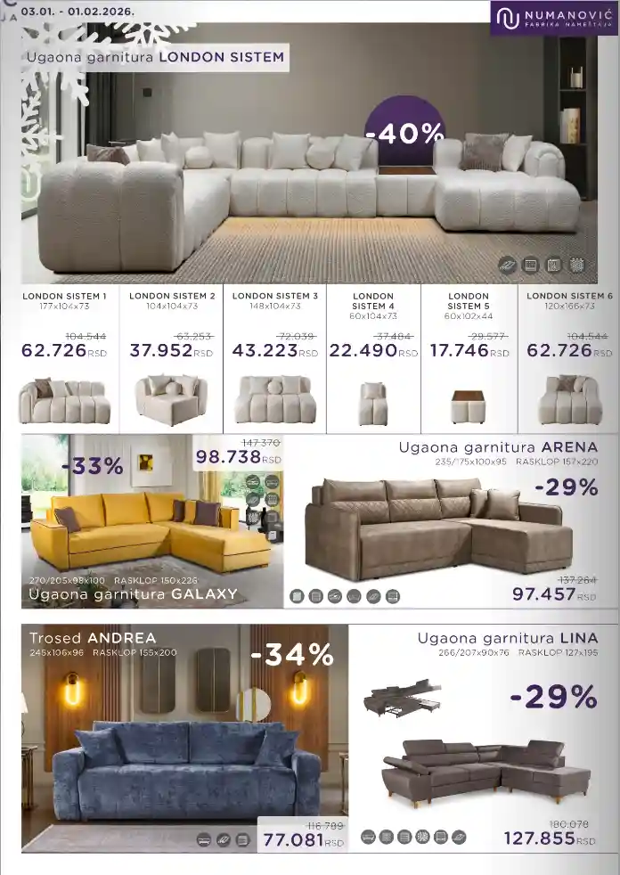 Numanović akcija salon nameštaja katalog