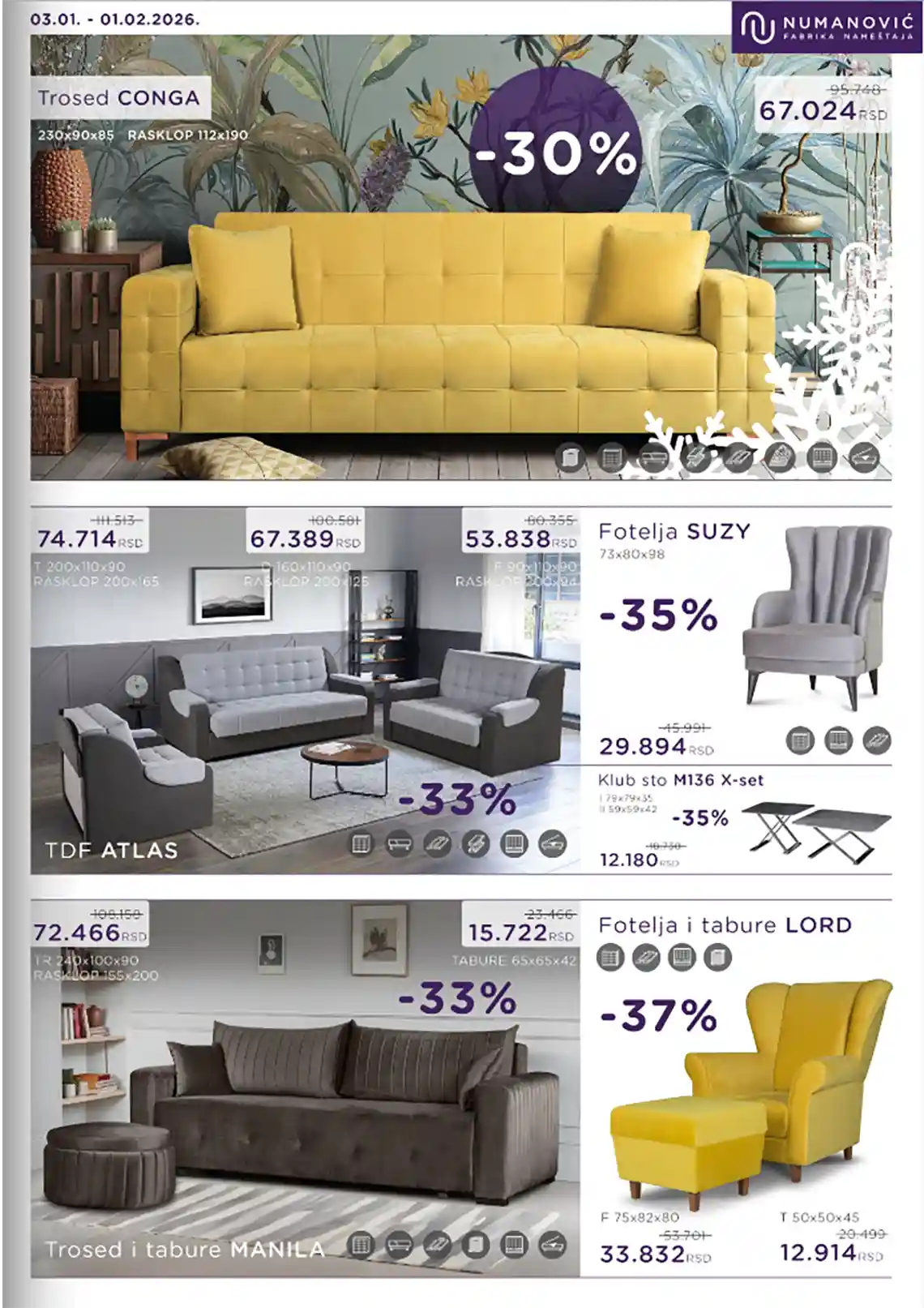 Numanović akcija salon nameštaja katalog
