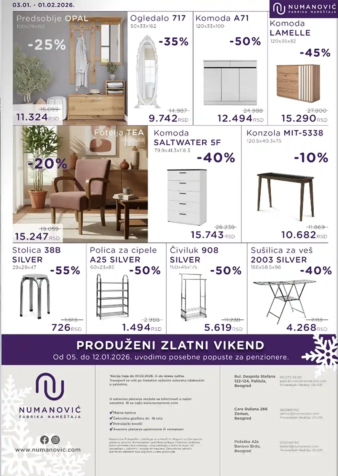 Numanović akcija salon nameštaja katalog