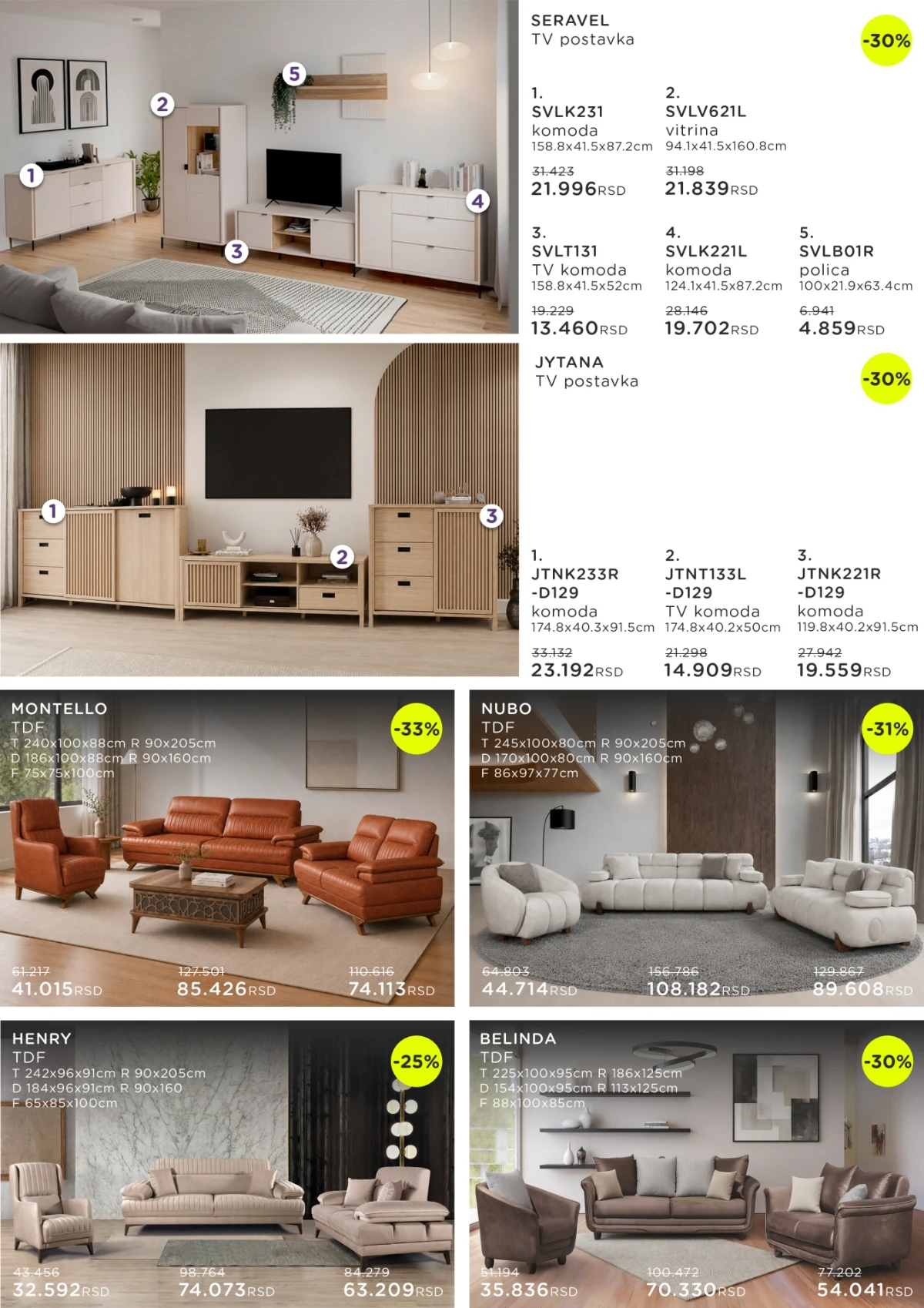 Numanović katalog strana 4 – TV komode, komode i garniture na akciji