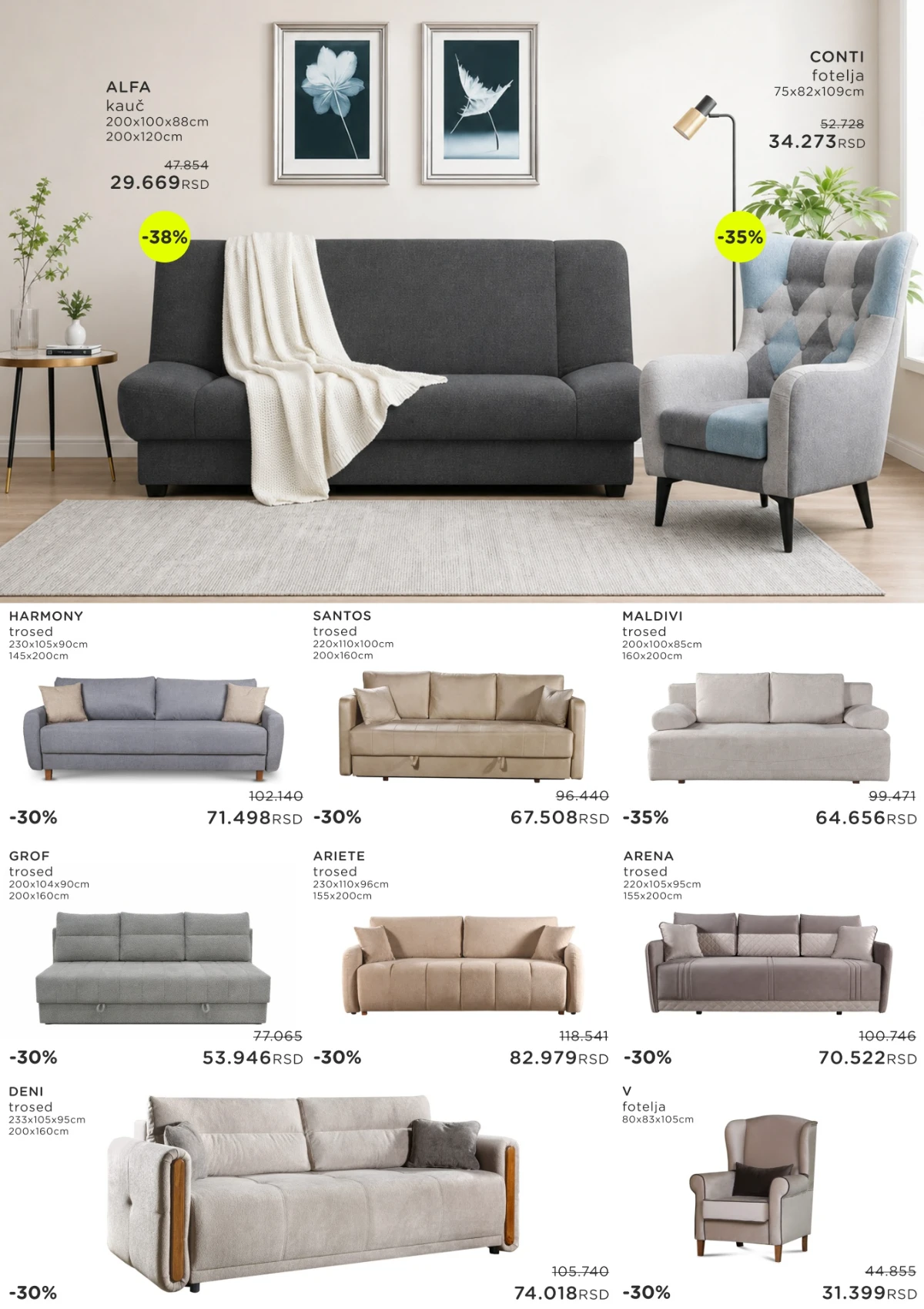 Numanović katalog strana 5 – trosedi, fotelje i garniture za dnevni boravak