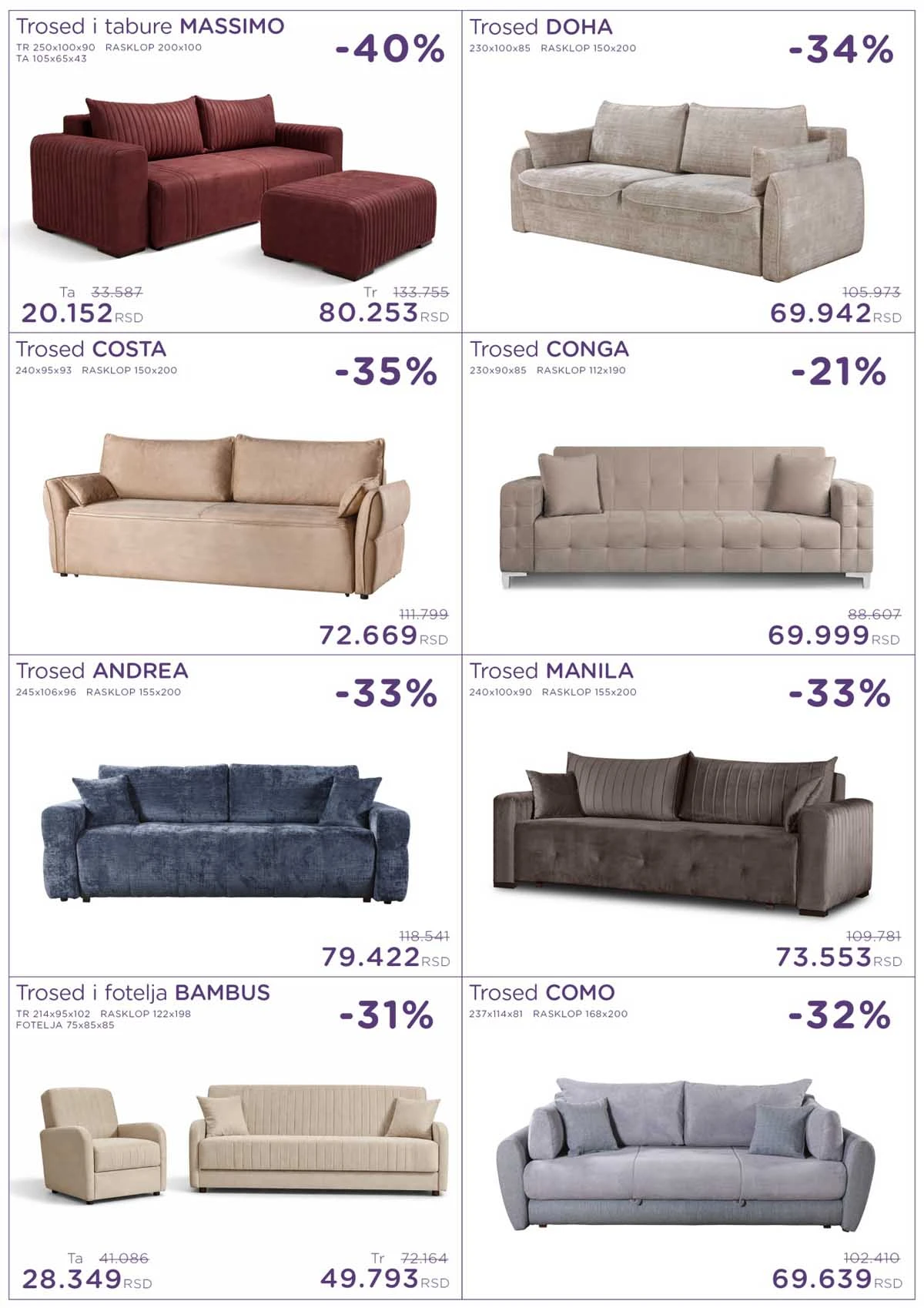 Numanović katalog nameštaja – akcijska ponuda | strana 4 Numanović katalog nameštaja popusti i sniženja – strana 4