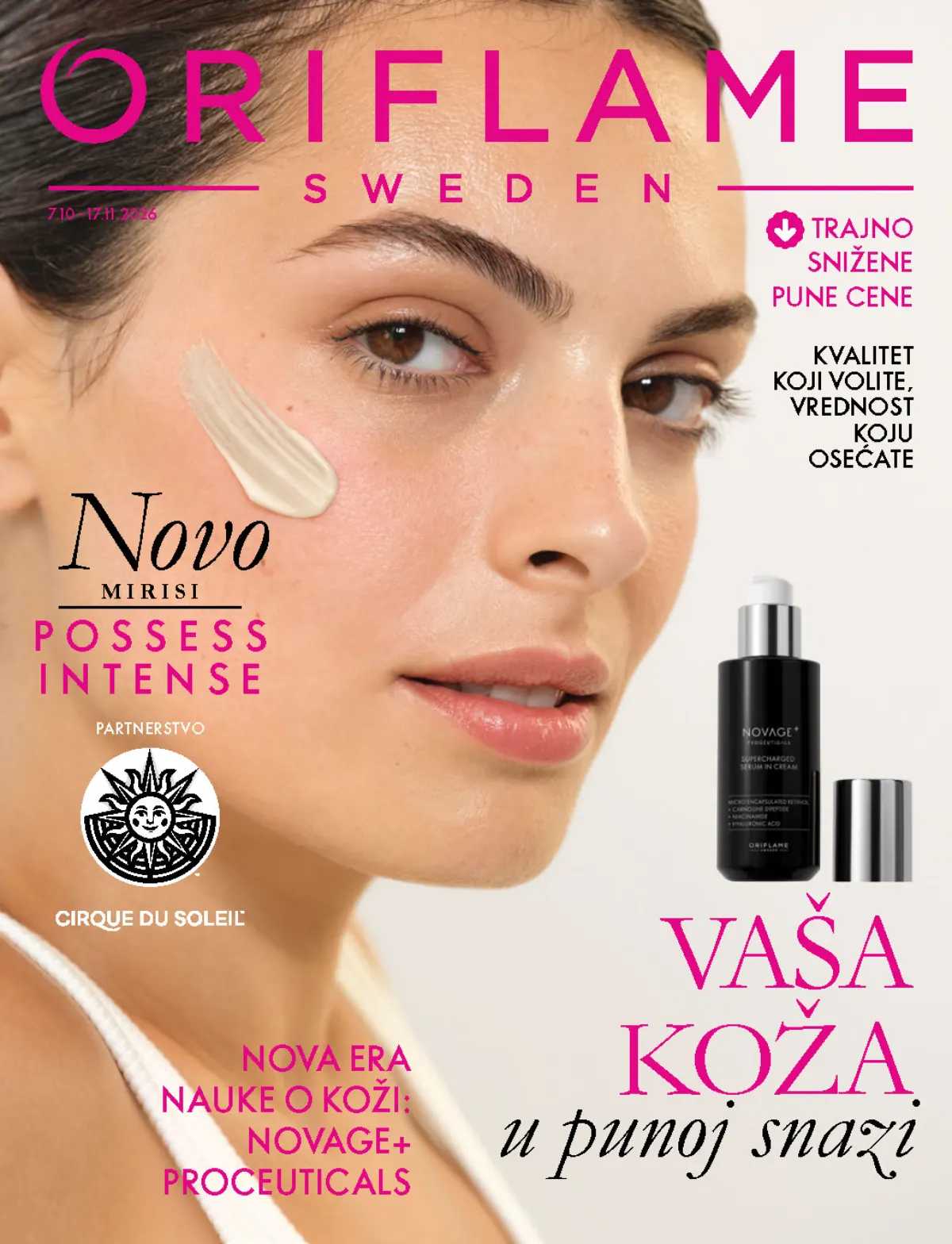 Oriflame katalog 07.10–17.11.2026, strana 1 – Possess Intense mirisi, Novage+ Proceuticals nega kože i trajno snižene cene