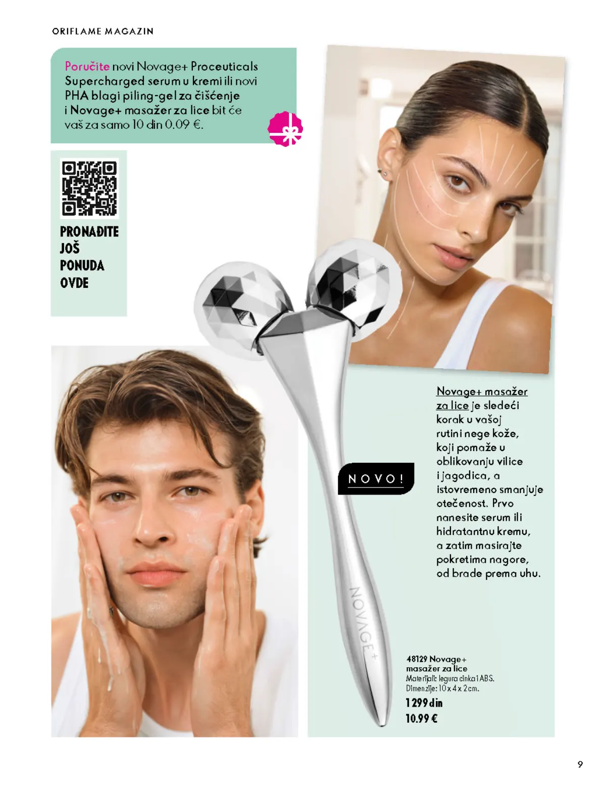 Oriflame katalog 07.10–17.11.2026, strana 9 – Novage+ masažer za lice