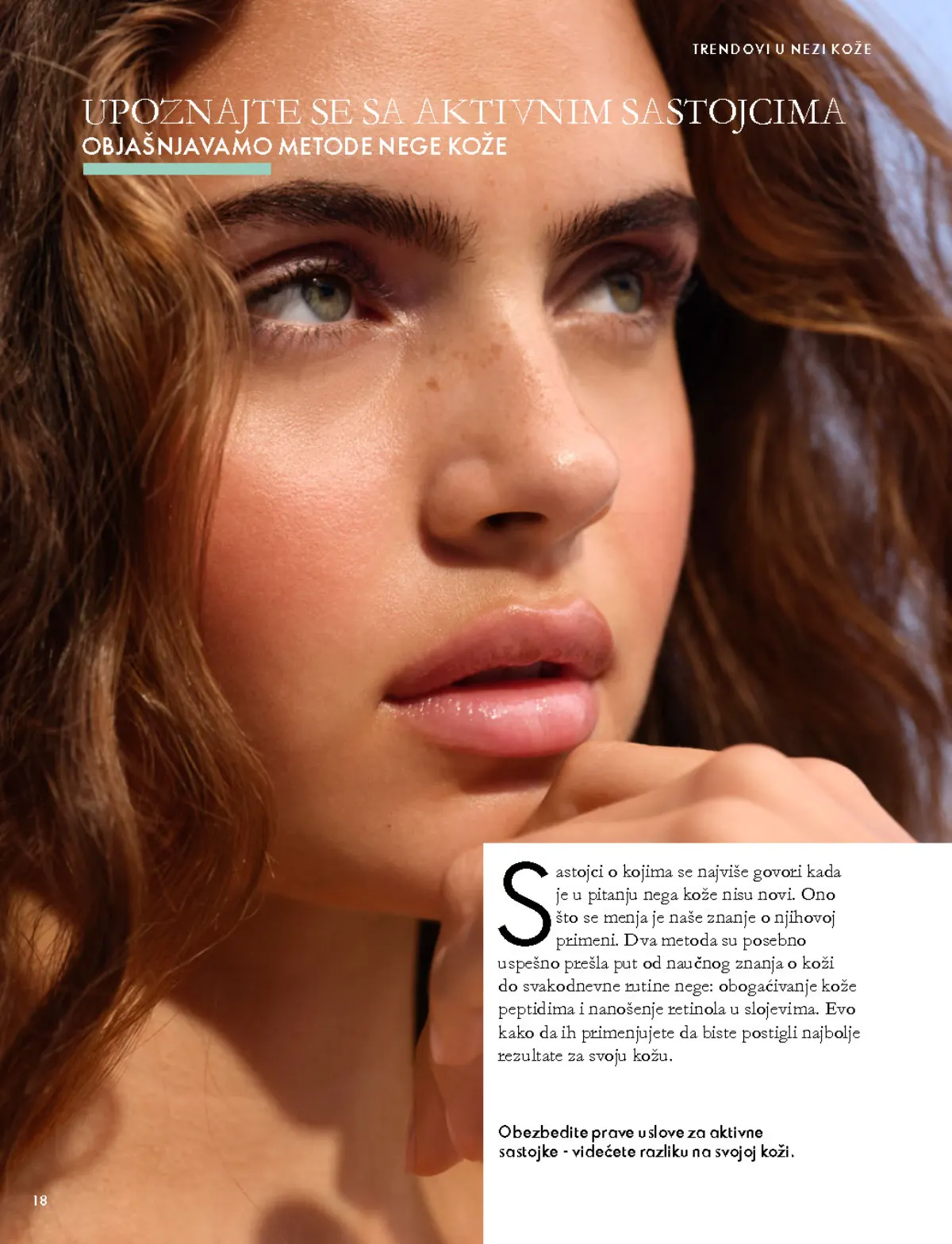 Oriflame katalog 07.10–17.11.2026, strana 18 – Vodič kroz aktivne sastojke i korake nege kože.