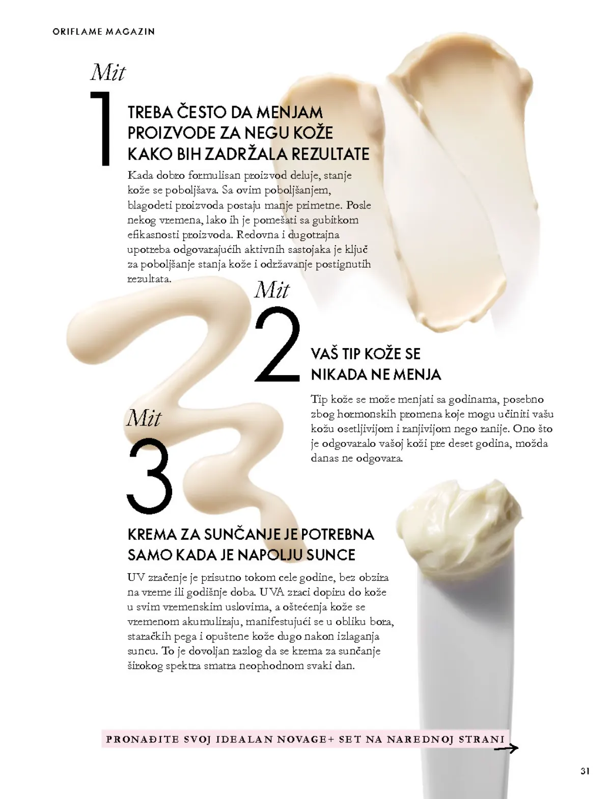 Oriflame katalog 07.10–17.11.2026, strana 31 – Oriflame vodič kroz česte mitove o nezi kože.