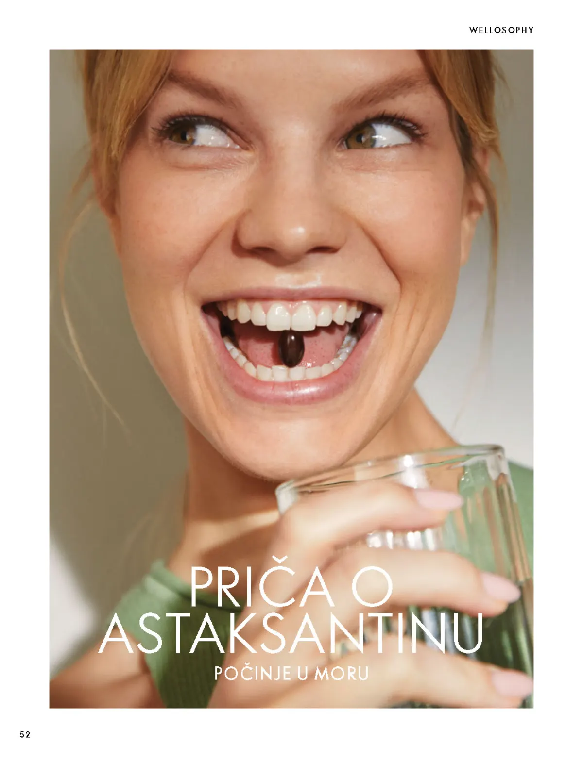 Oriflame katalog 07.10–17.11.2026, strana 52 – Priča o astaksantinu i Wellosophy ponudi.
