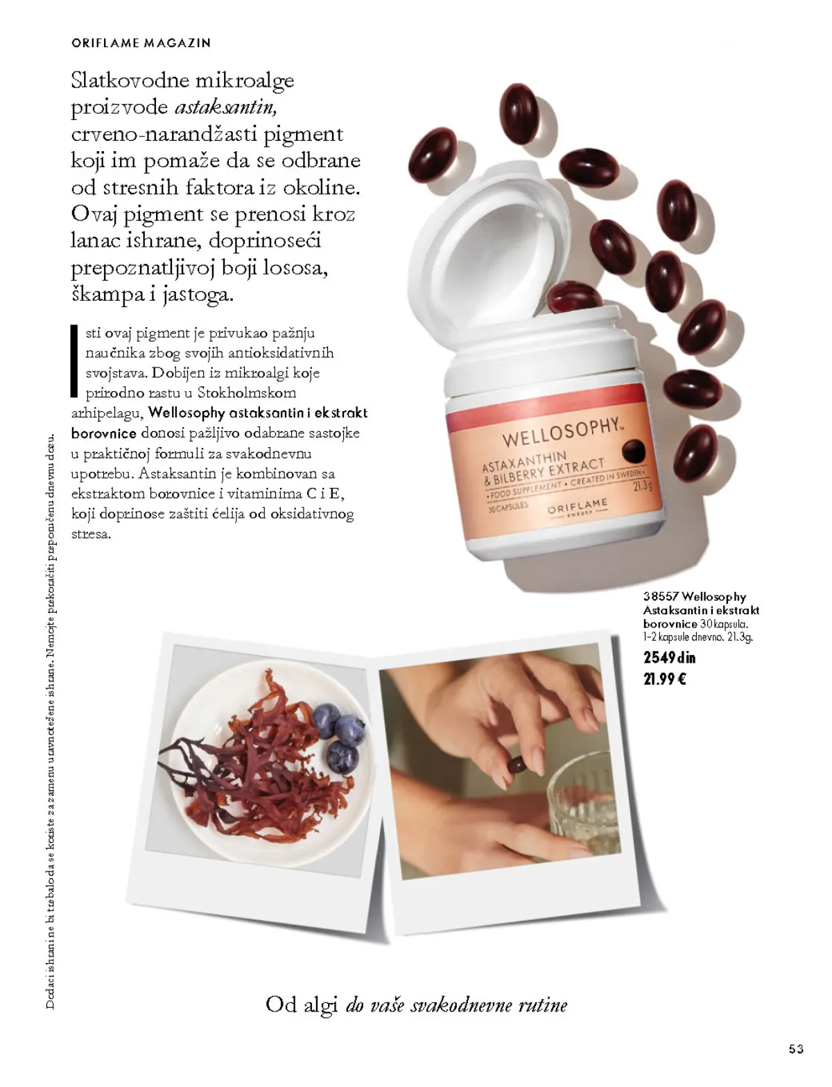 Oriflame katalog 07.10–17.11.2026, strana 53 – Wellosophy Astaksantin i ekstrakt borovnice 30 kapsula