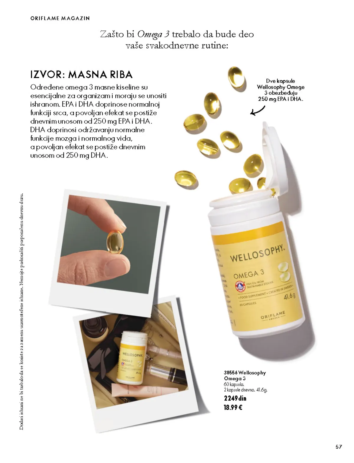 Oriflame katalog 07.10–17.11.2026, strana 57 – Wellosophy Omega 3 60 kapsula