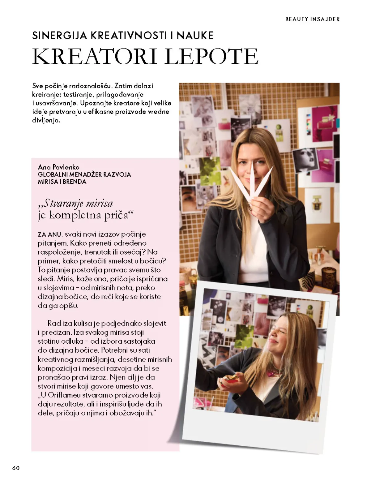 Oriflame katalog 07.10–17.11.2026, strana 60 – Razgovor sa kreatorima Oriflame proizvoda i mirisa.