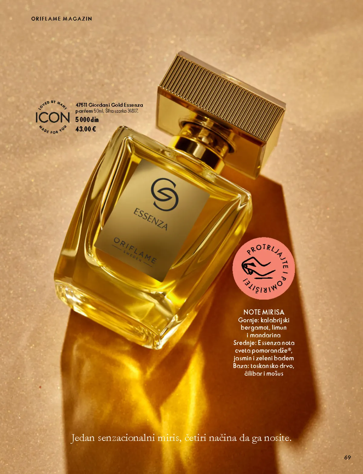 Oriflame katalog 07.10–17.11.2026, strana 69 – Giordani Gold Essenza parfem 50 ml