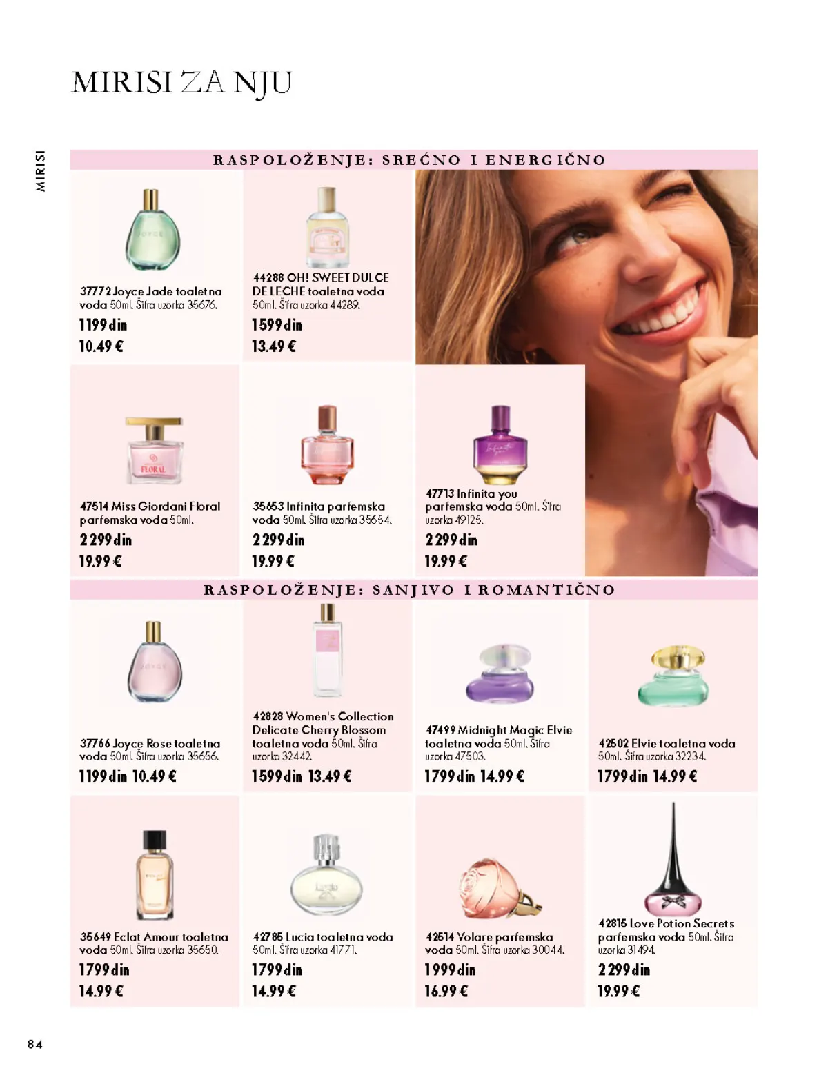 Oriflame katalog 07.10–17.11.2026, strana 84 – Midnight Magic Elvie toaletna voda 50 ml; Eclat Amour toaletna voda 50 ml