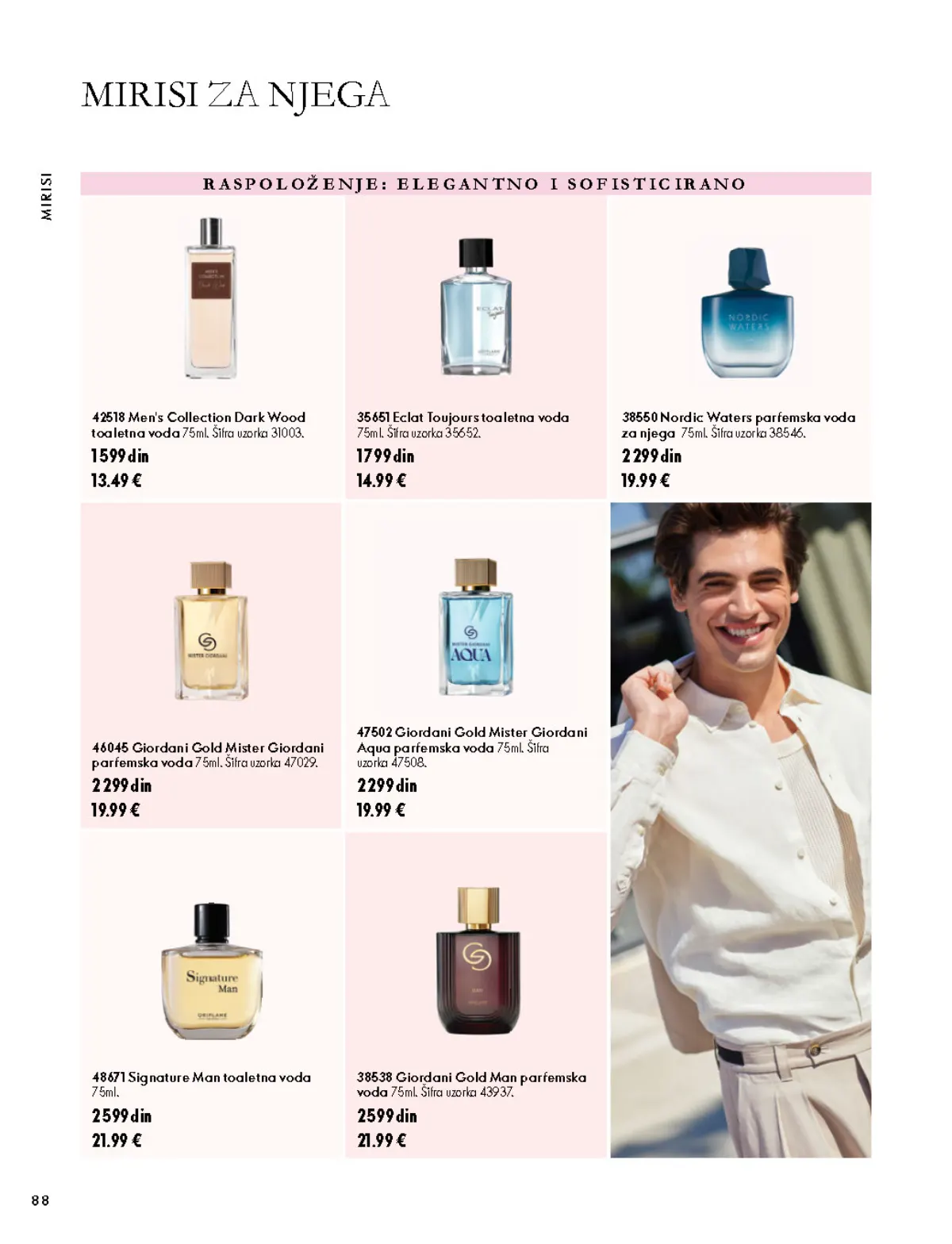 Oriflame katalog 07.10–17.11.2026, strana 88 – Eclat Toujours toaletna voda 75 ml; Men's Collection Dark Wood toaletna voda 75 ml