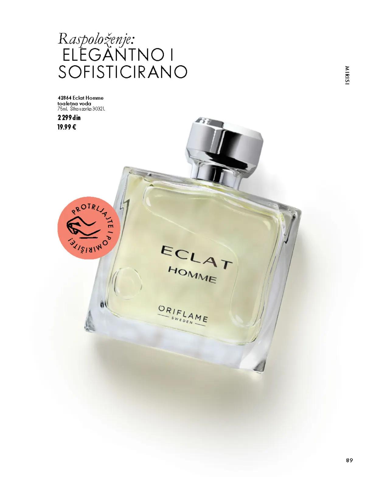 Oriflame katalog 07.10–17.11.2026, strana 89 – Eclat Homme toaletna voda 75 ml
