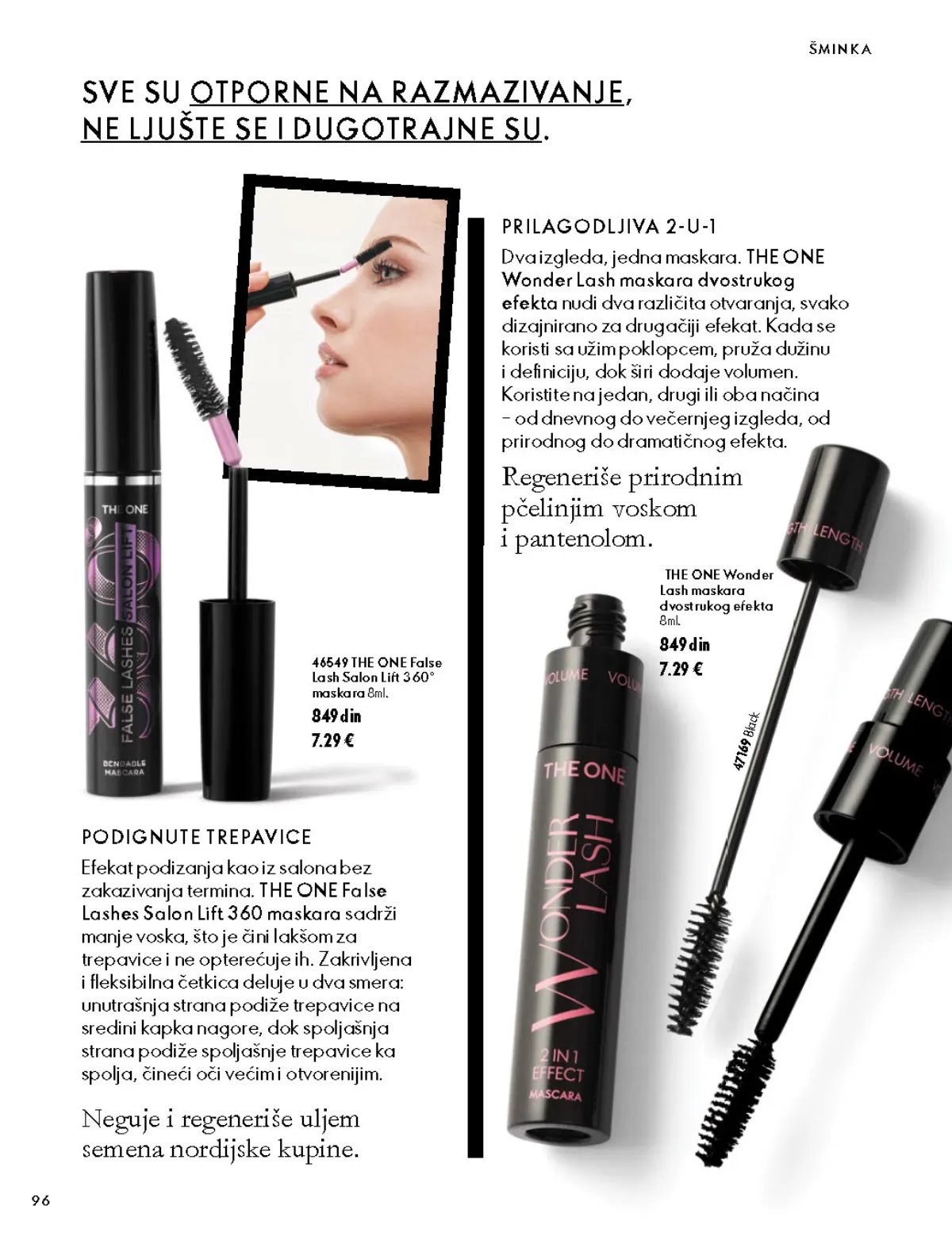 Oriflame katalog 07.10–17.11.2026, strana 96 – THE ONE False Lash Salon Lift 360º maskara 8 ml