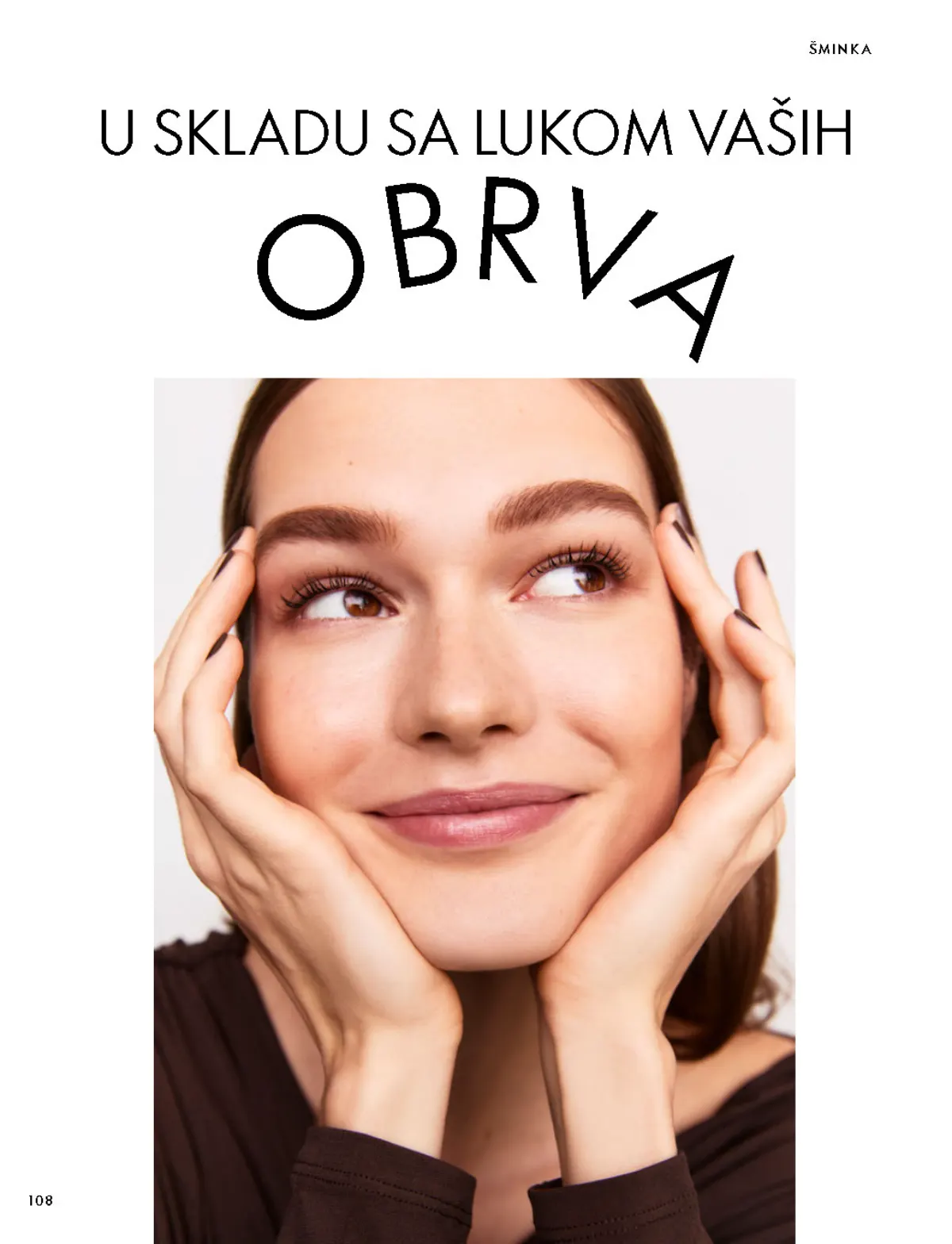 Oriflame katalog 07.10–17.11.2026, strana 108 – Vodič za oblikovanje obrva.