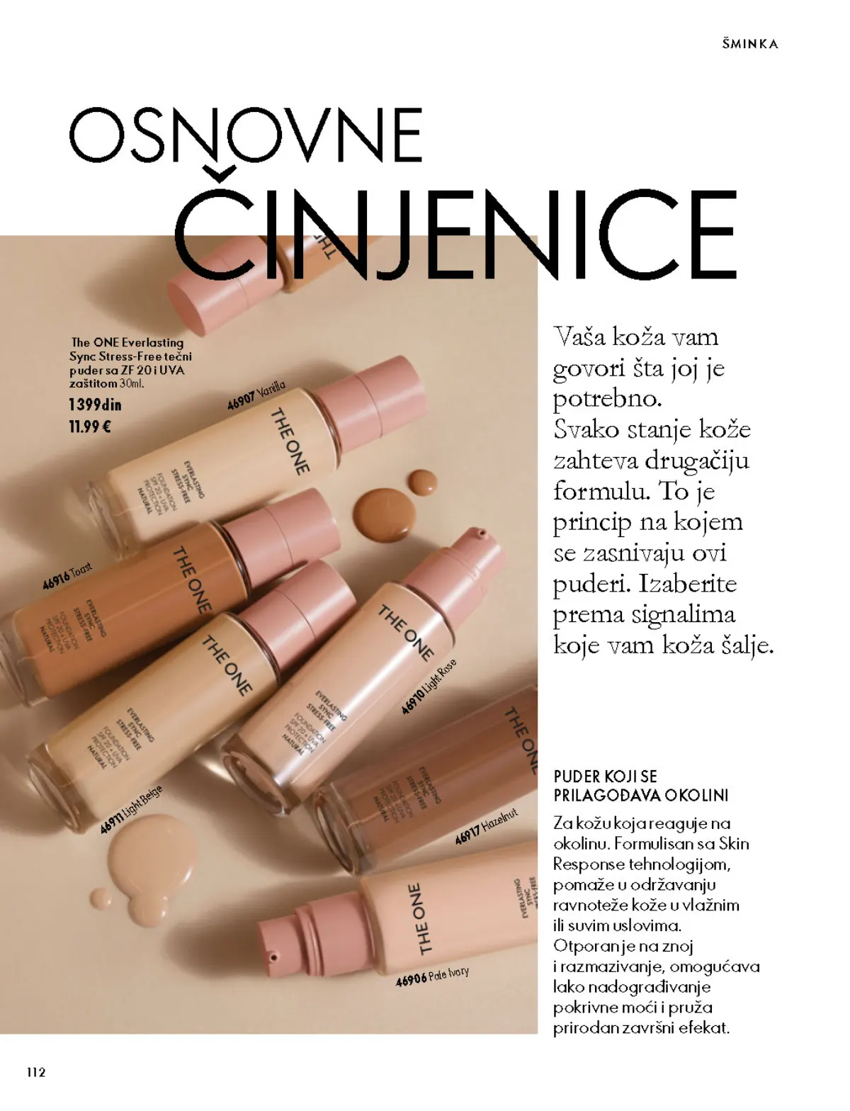 Oriflame katalog 07.10–17.11.2026, strana 112 – THE ONE Everlasting Sync Stress-Free tečni puder sa ZF 20 i UVA zaštitom, 30 ml