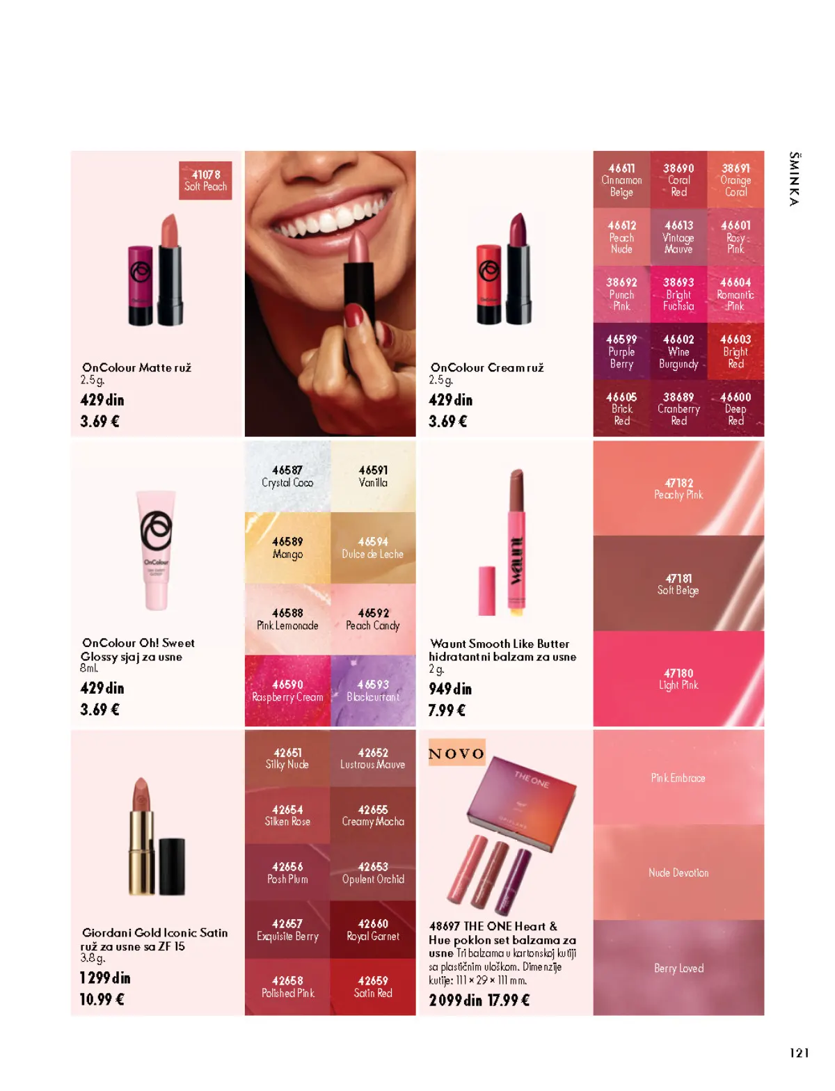 Oriflame katalog 07.10–17.11.2026, strana 121 – THE ONE Heart & Hue poklon set balzama za usne