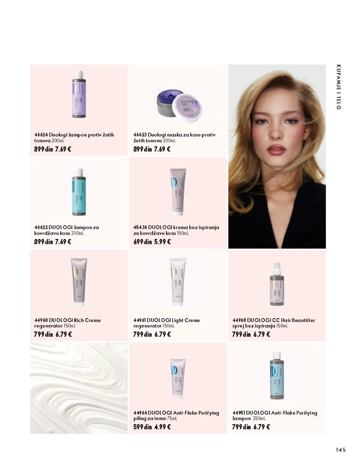 Oriflame katalog 07.10–17.11.2026, strana 145 – DUOLOGI Rich Creme regenerator 150 ml; DUOLOGI Light Creme regenerator 150 ml