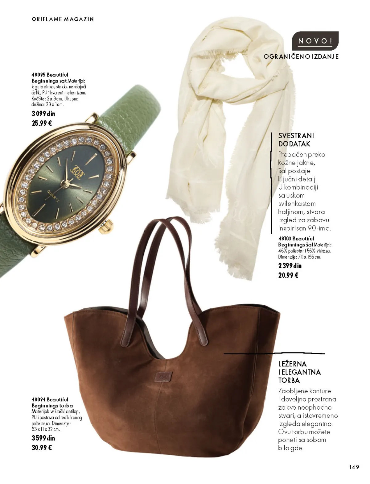 Oriflame katalog 07.10–17.11.2026, strana 149 – Beautiful Beginnings sat; Beautiful Beginnings šal