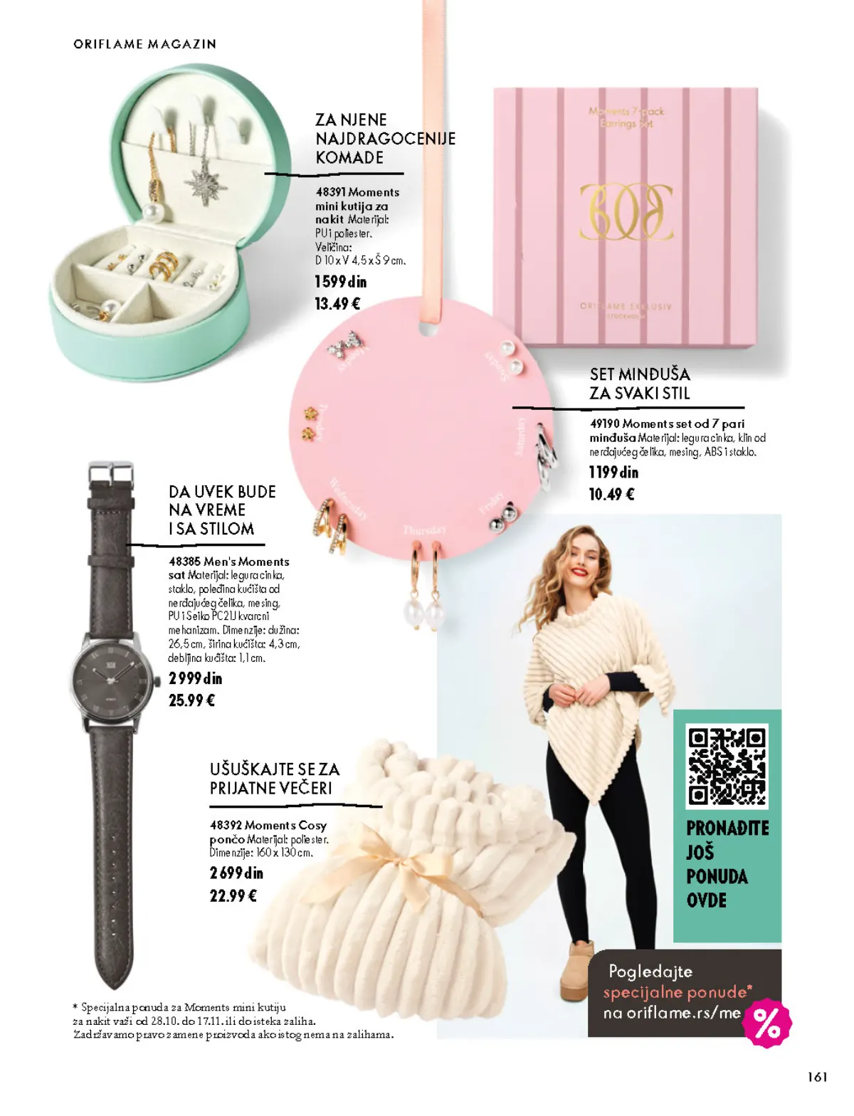 Oriflame katalog 07.10–17.11.2026, strana 161 – Moments set od 7 pari minđuša; Men's Moments sat
