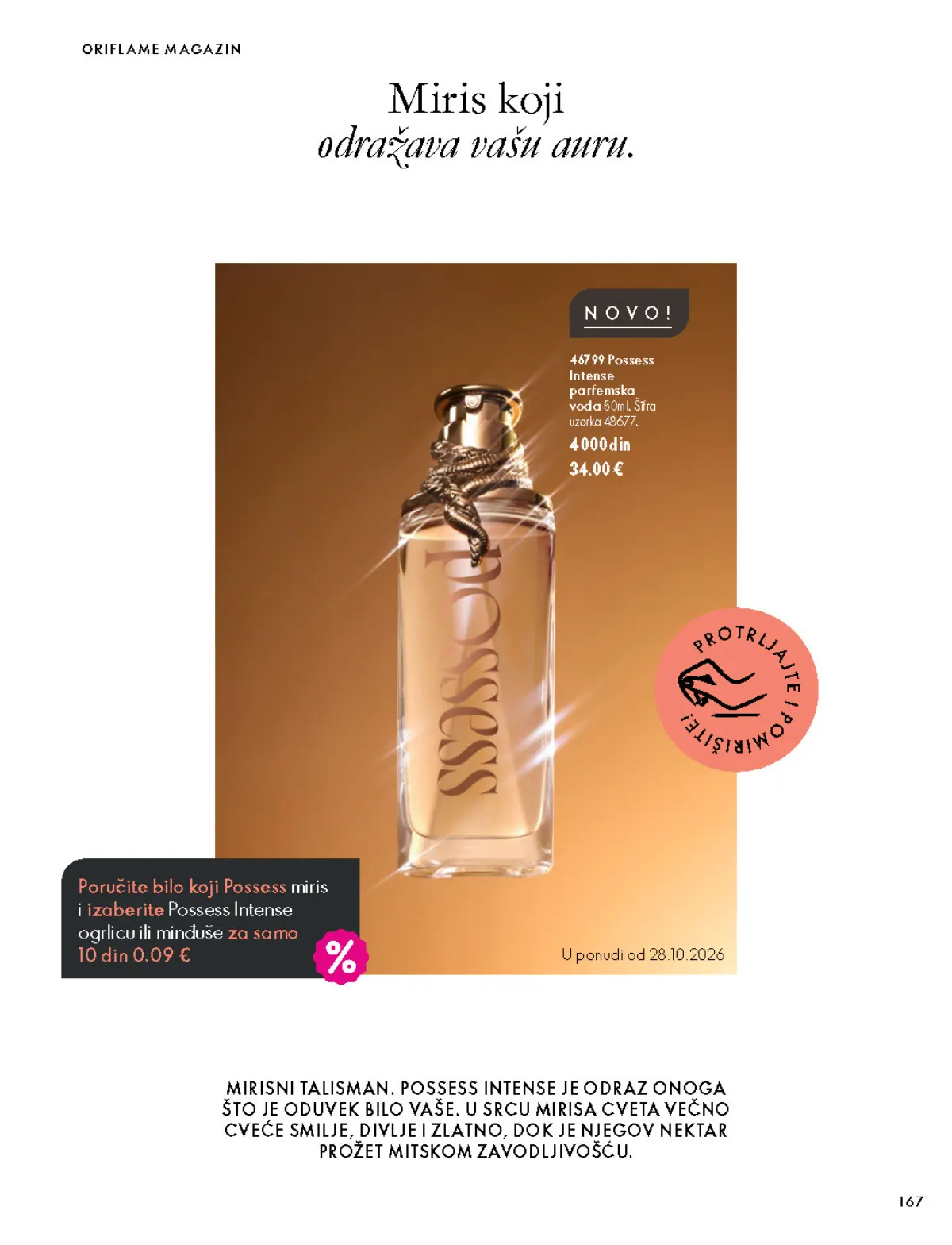 Oriflame katalog 07.10–17.11.2026, strana 167 – Possess Intense parfemska voda 50 ml