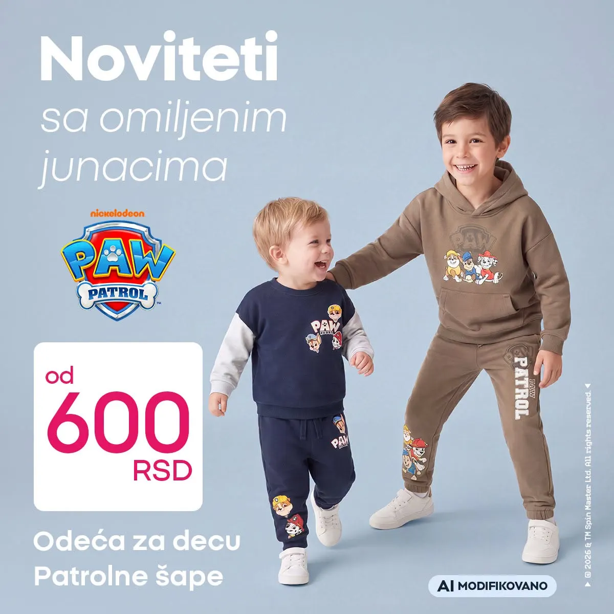 PEPCO dečja odeća Patrolne šape – duksevi i donji delovi od 600 dinara