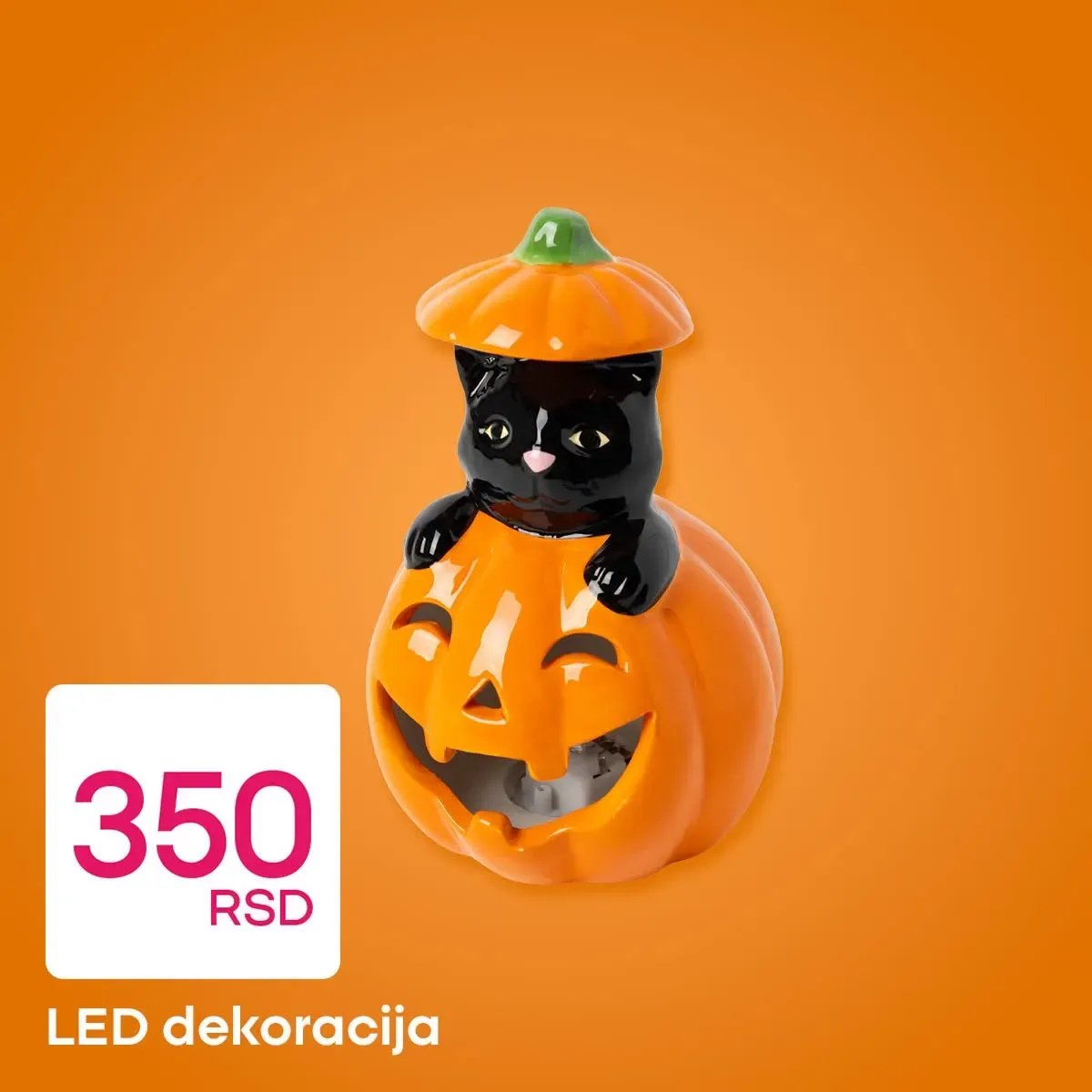 PEPCO LED dekoracija u obliku bundeve i mačke za Noć veštica po ceni od 350 RSD