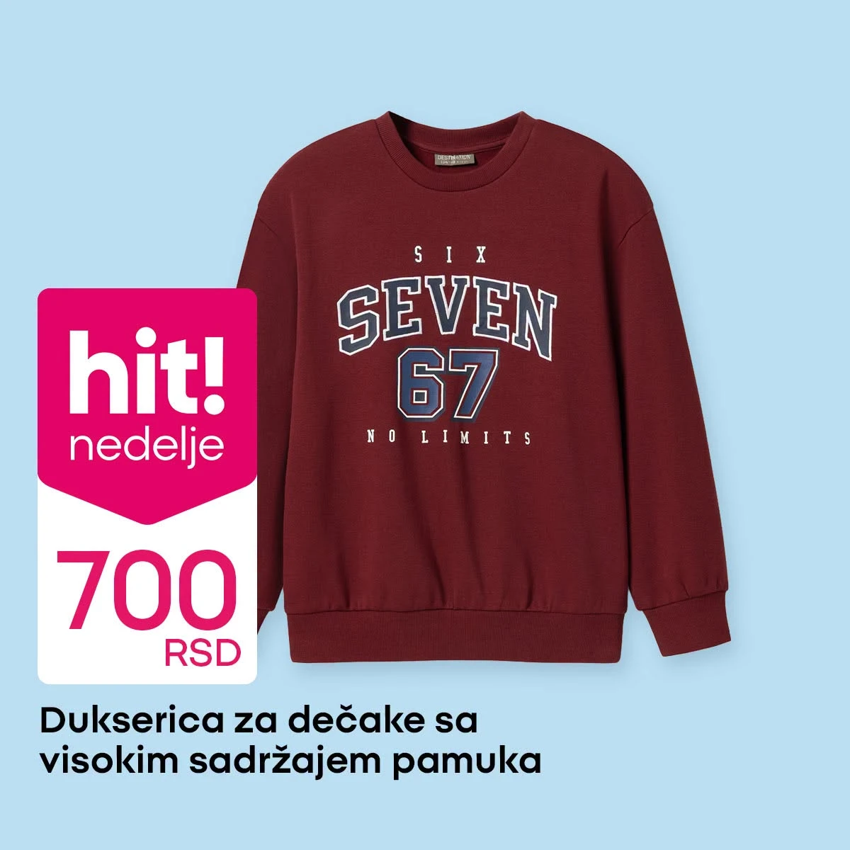 Pepco bordo dukserica za dečake sa visokim sadržajem pamuka po ceni od 700 RSD