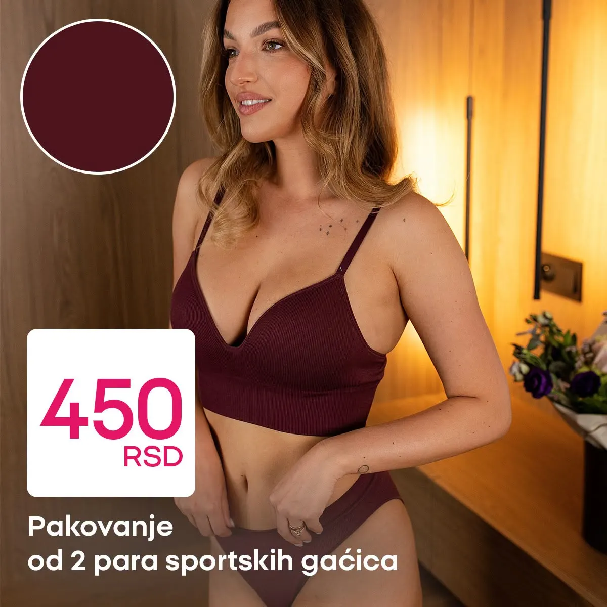PEPCO sportske gaćice u bordo boji – pakovanje od dva para za 450 RSD