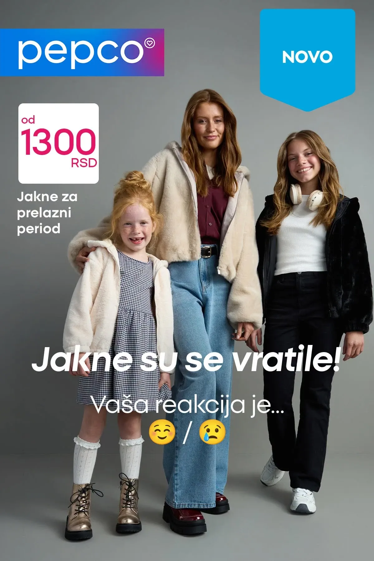 Pepco jakne za prelazni period za žene, dečake i devojčice po cenama već od 1.300 RSD