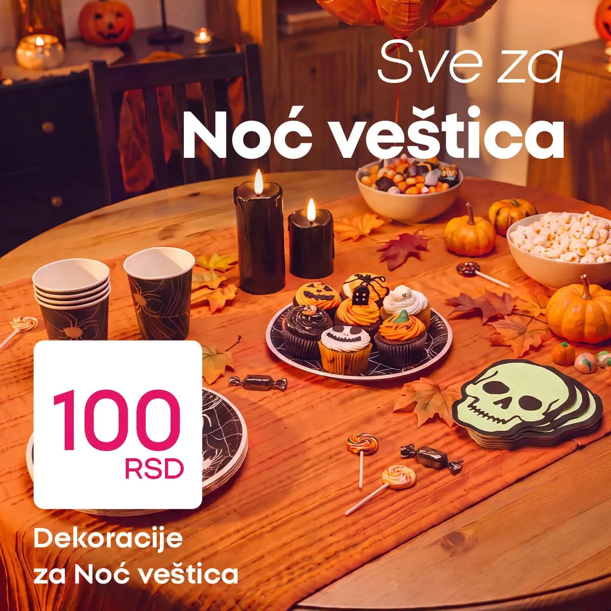 PEPCO Noć veštica – dekoracije, čaše, tanjiri i ukrasi od 100 RSD
