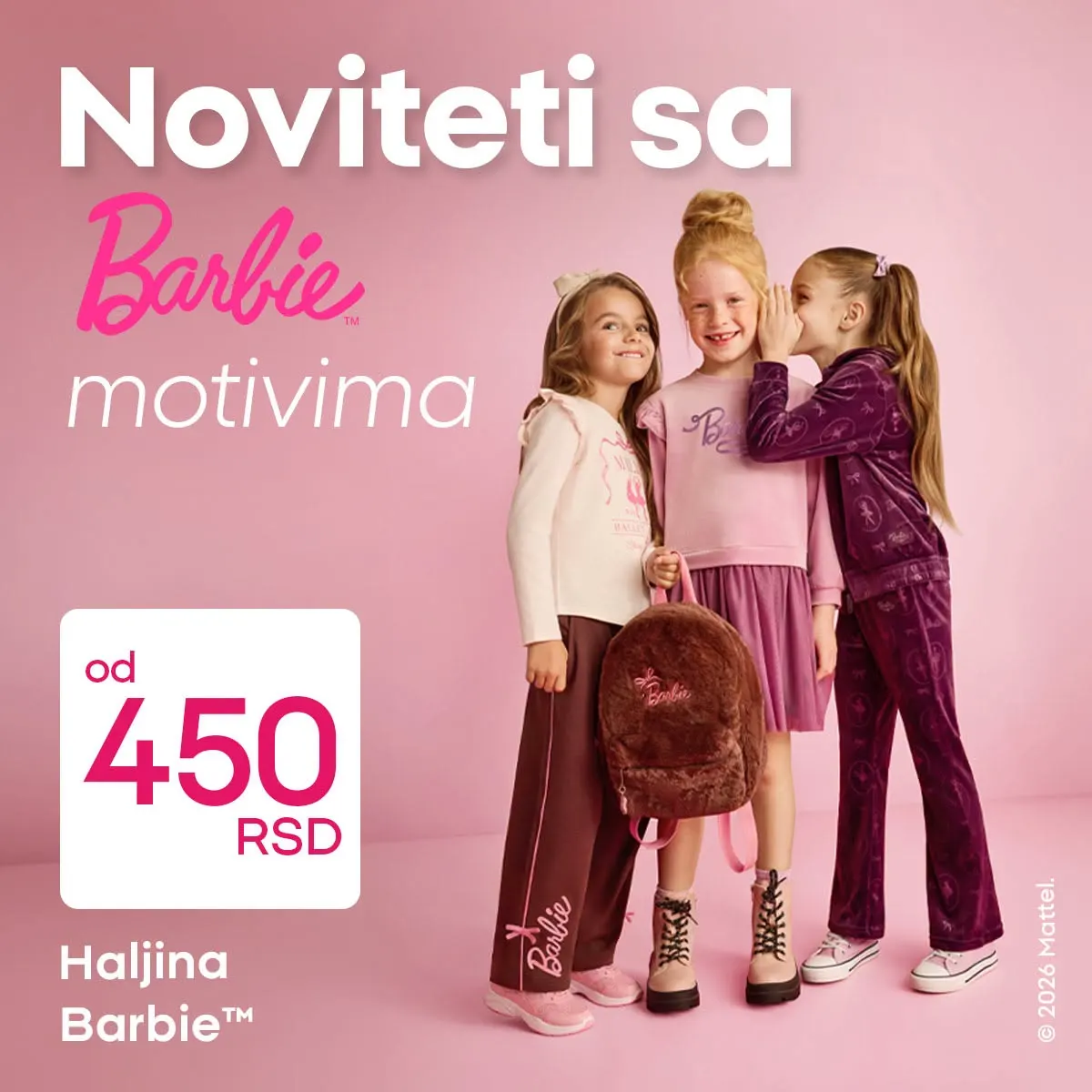 PEPCO Barbie kolekcija – haljine za devojčice od 450 dinara i odeća sa Barbie motivima