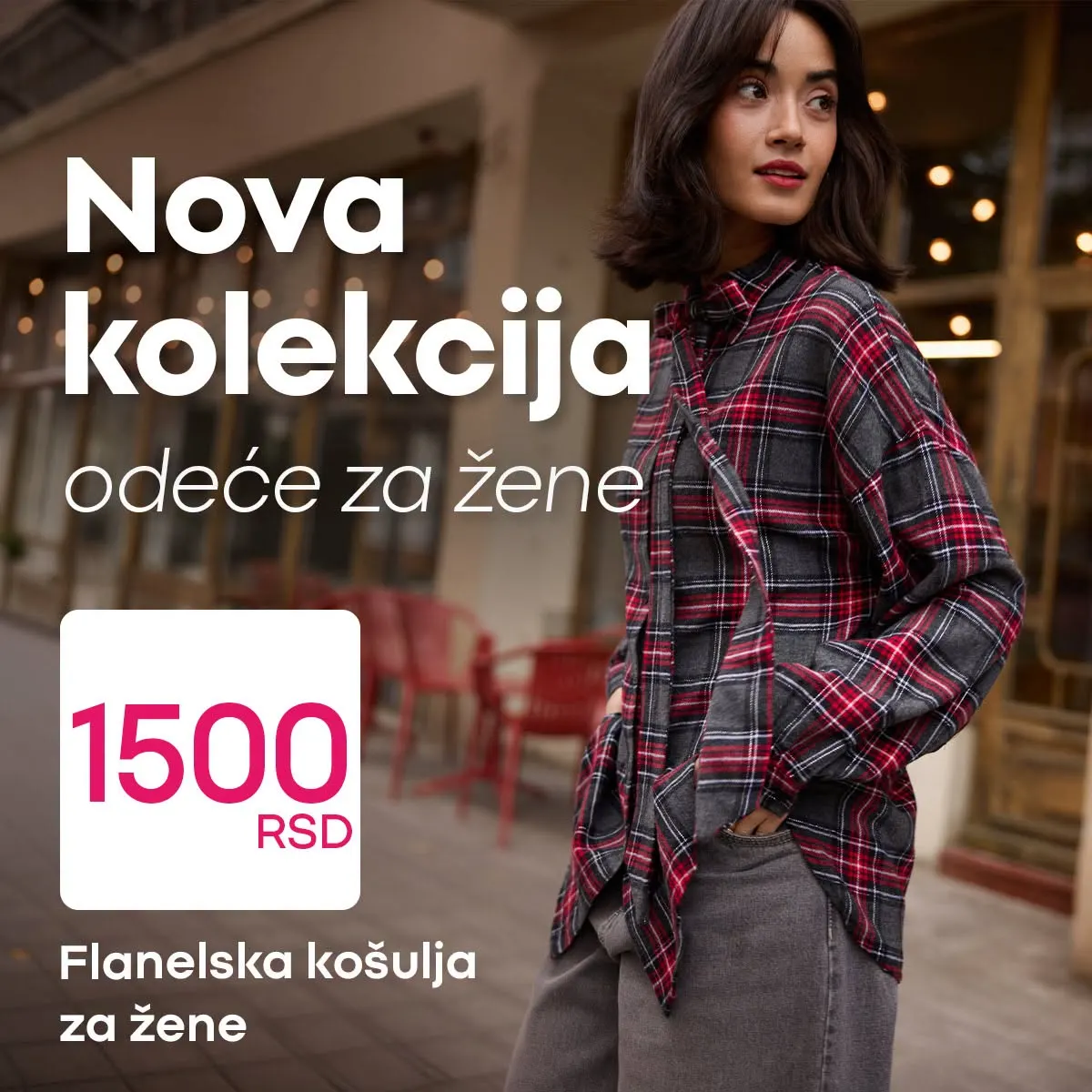 PEPCO nova kolekcija ženske odeće – flanelska košulja od 1500 dinara u kariranom dezenu