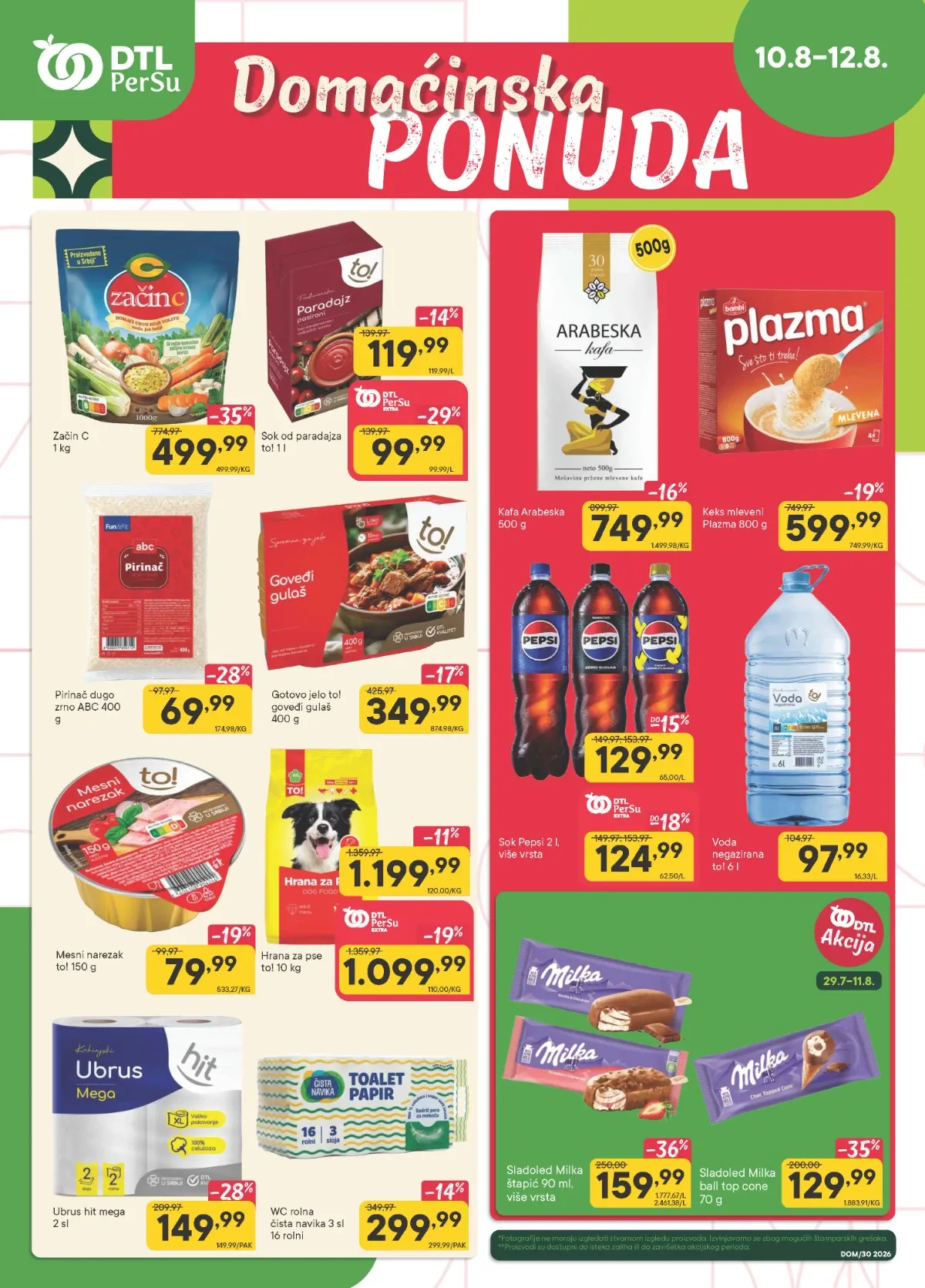 PerSu Domaćinska ponuda od 10. do 12.08.2026. – Začin C, Arabeska kafa, Plazma, Pepsi, pirinač i proizvodi za domaćinstvo po sniženim cenama