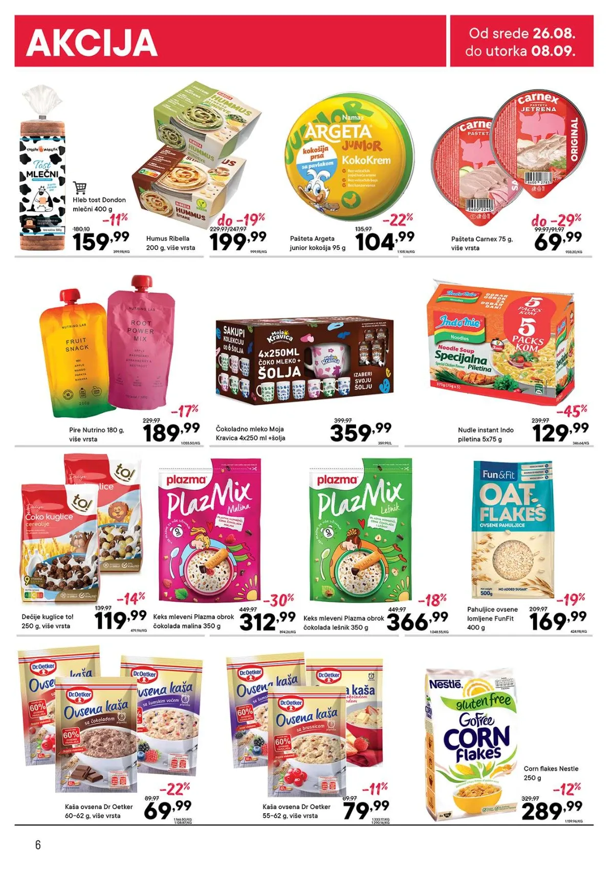 PerSu katalog strana 6 – Argeta pašteta i Corn Flakes po akcijskim cenama