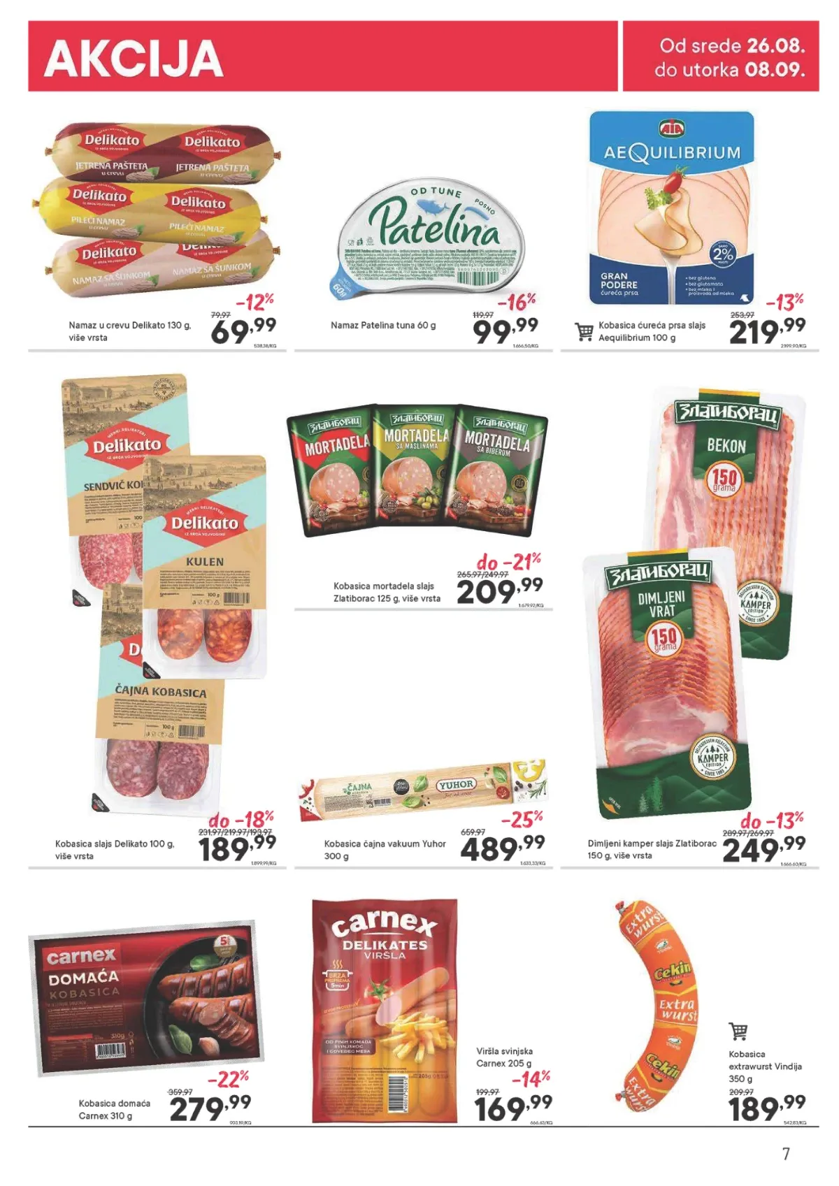 PerSu katalog strana 7 – Carnex kobasice i Poli mesne prerađevine na akciji