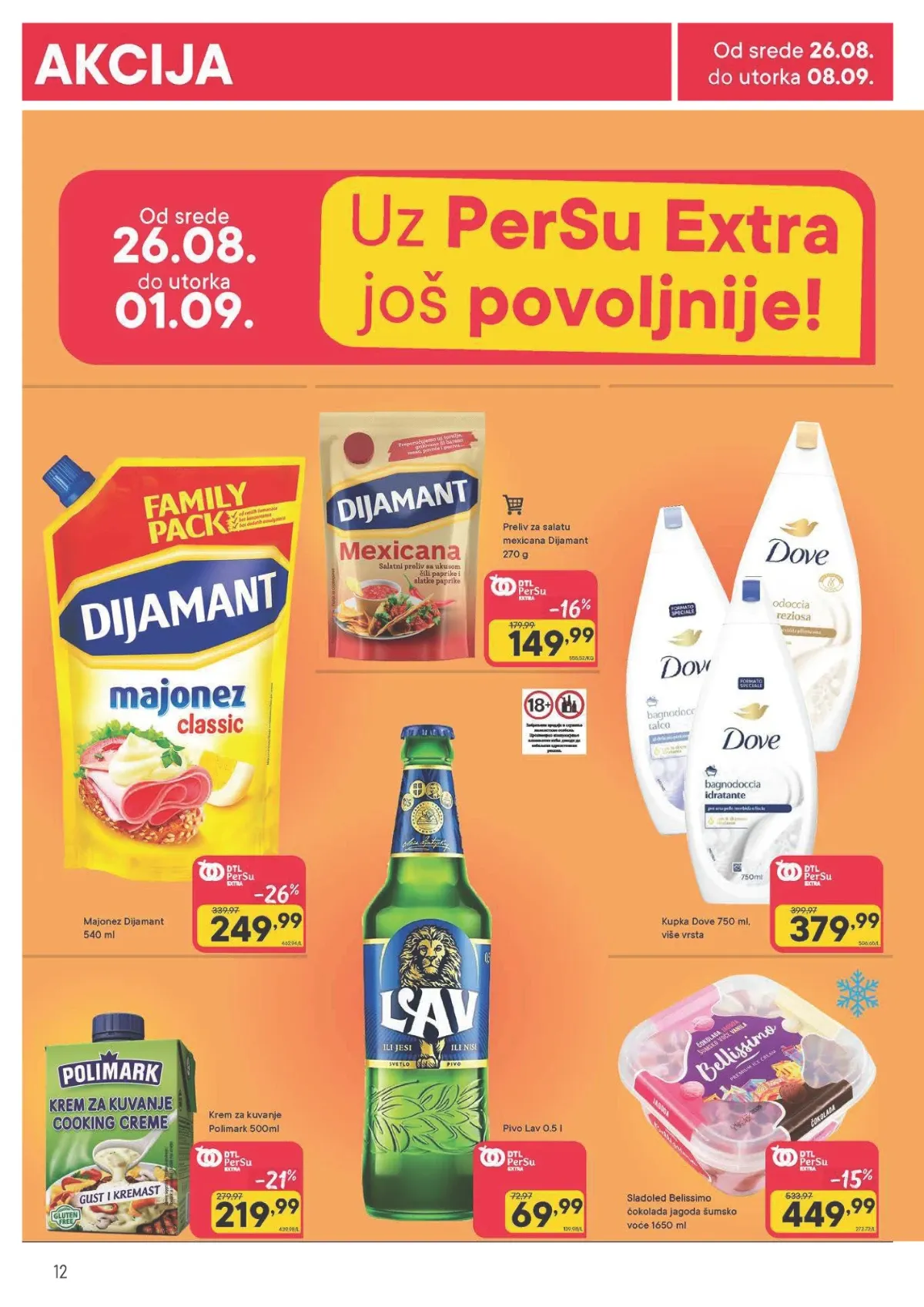 PerSu katalog strana 12 – Dijamant majonez i Dove proizvodi u PerSu Extra ponudi