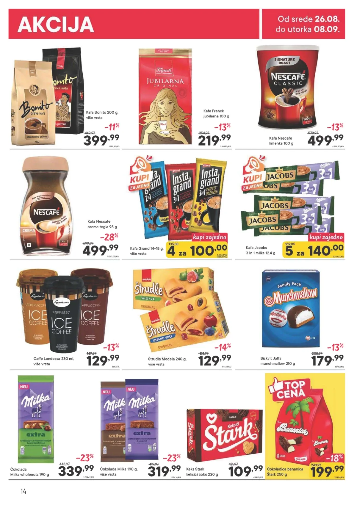 PerSu katalog strana 14 – Nescafé kafa i Milka čokolade po sniženim cenama