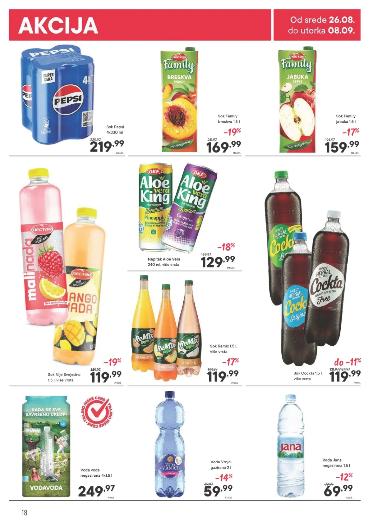 PerSu katalog strana 18 – Pepsi gazirani napici i Aloe King sokovi na akciji