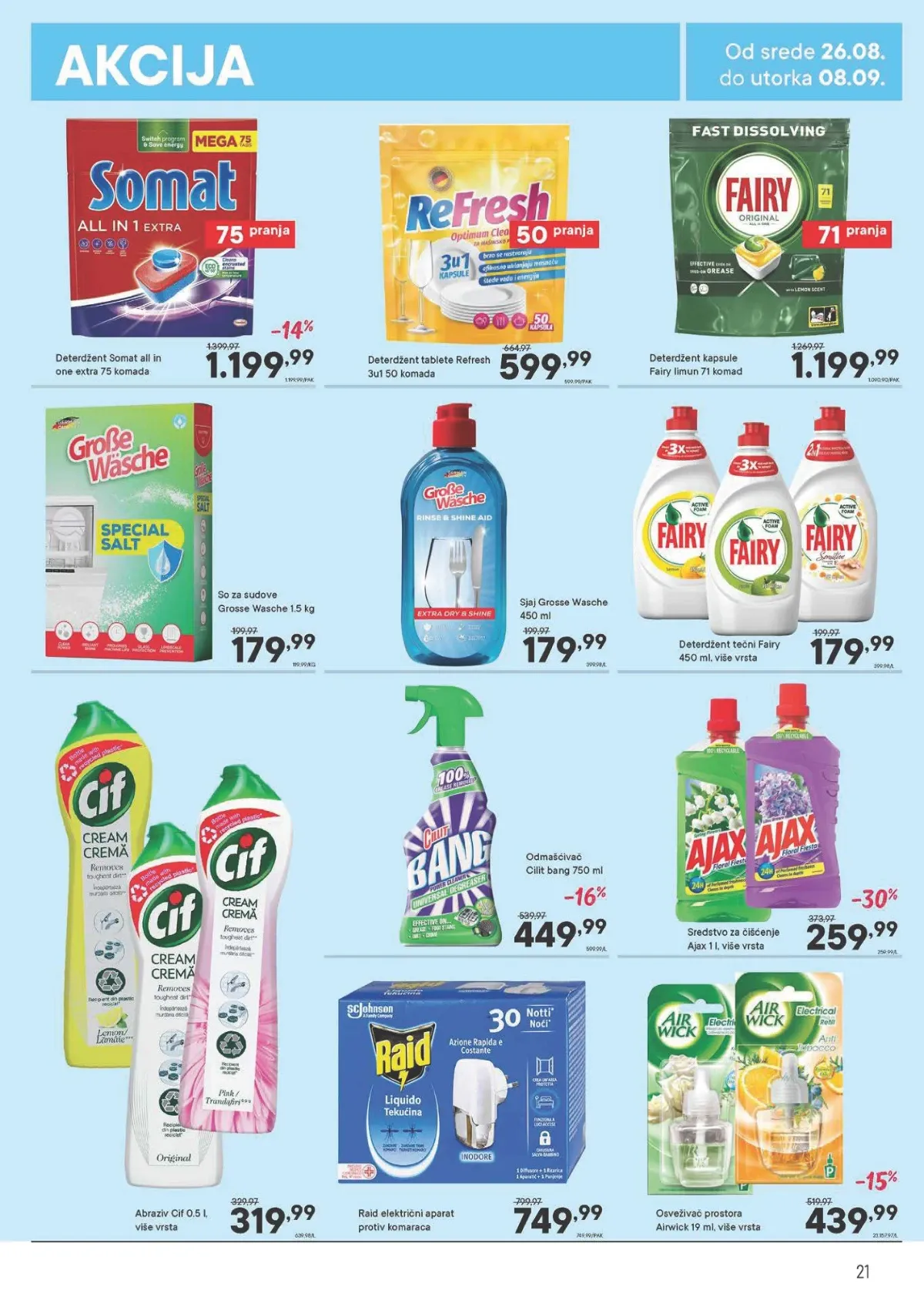 PerSu katalog strana 21 – Fairy deterdžent i Cif sredstva za čišćenje na akciji