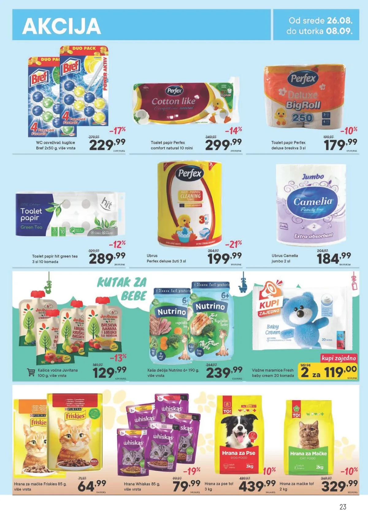 PerSu katalog strana 23 – Pampers pelene i toalet papir po akcijskim cenama