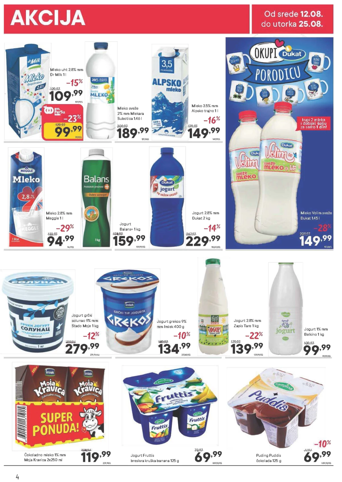 PerSu katalog do 25.08.2026. – mleko, jogurt i mlečni proizvodi