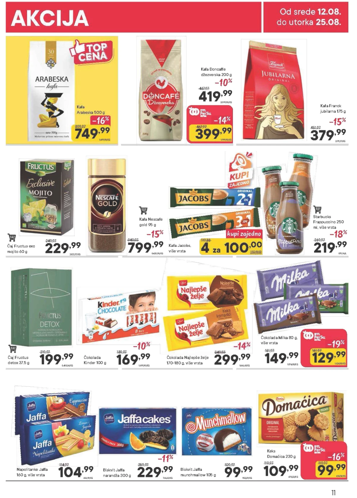 PerSu katalog do 25.08.2026. – kafa, čokolada, keks i slatkiši