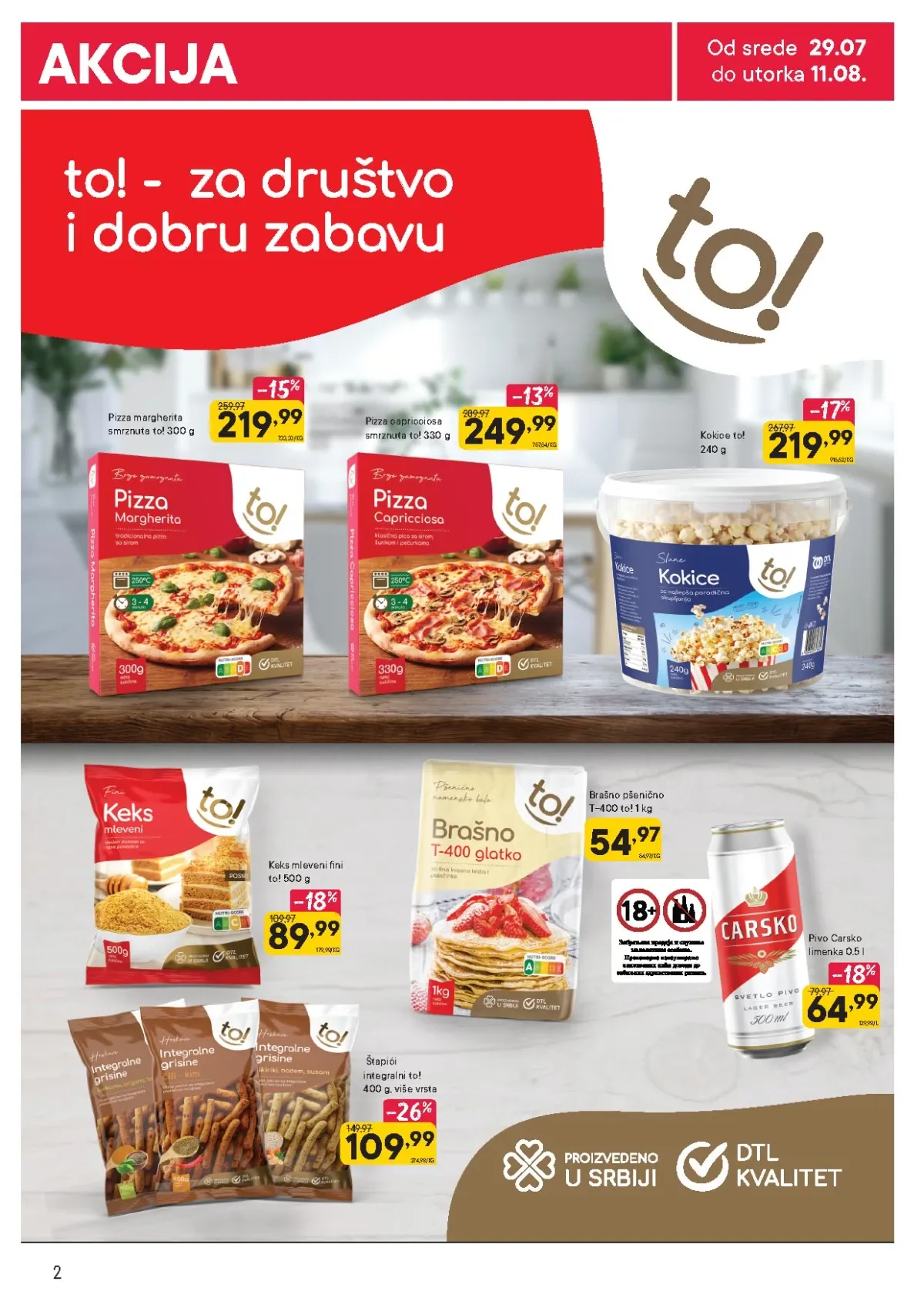 PerSu katalog do 11.08.2026. – to! pizza, kokice, brašno, grickalice i pivo po akcijskim cenama