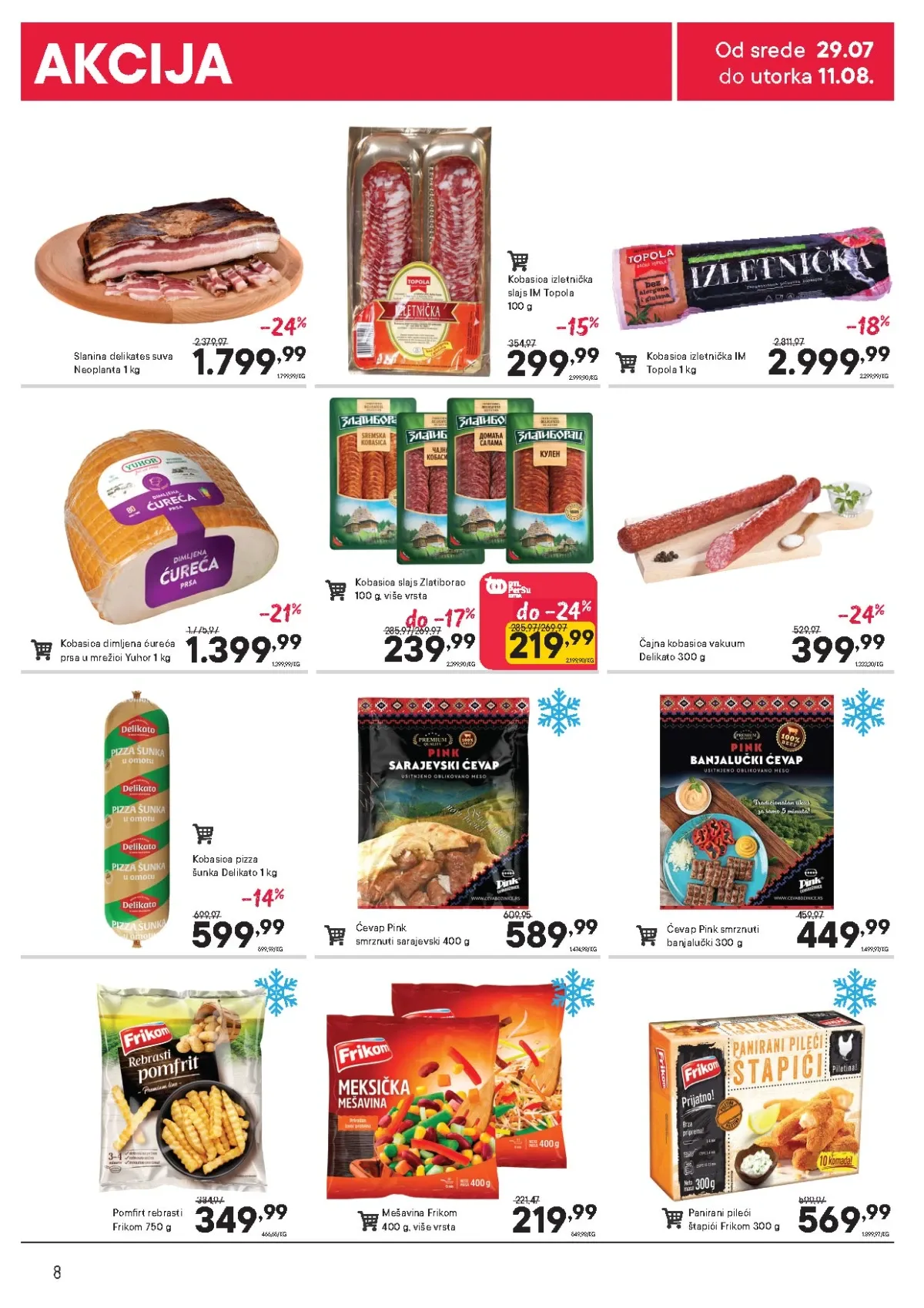 PerSu katalog do 11.08.2026. – slanina, kobasice, ćevapi i zamrznuti proizvodi po akcijskim cenama