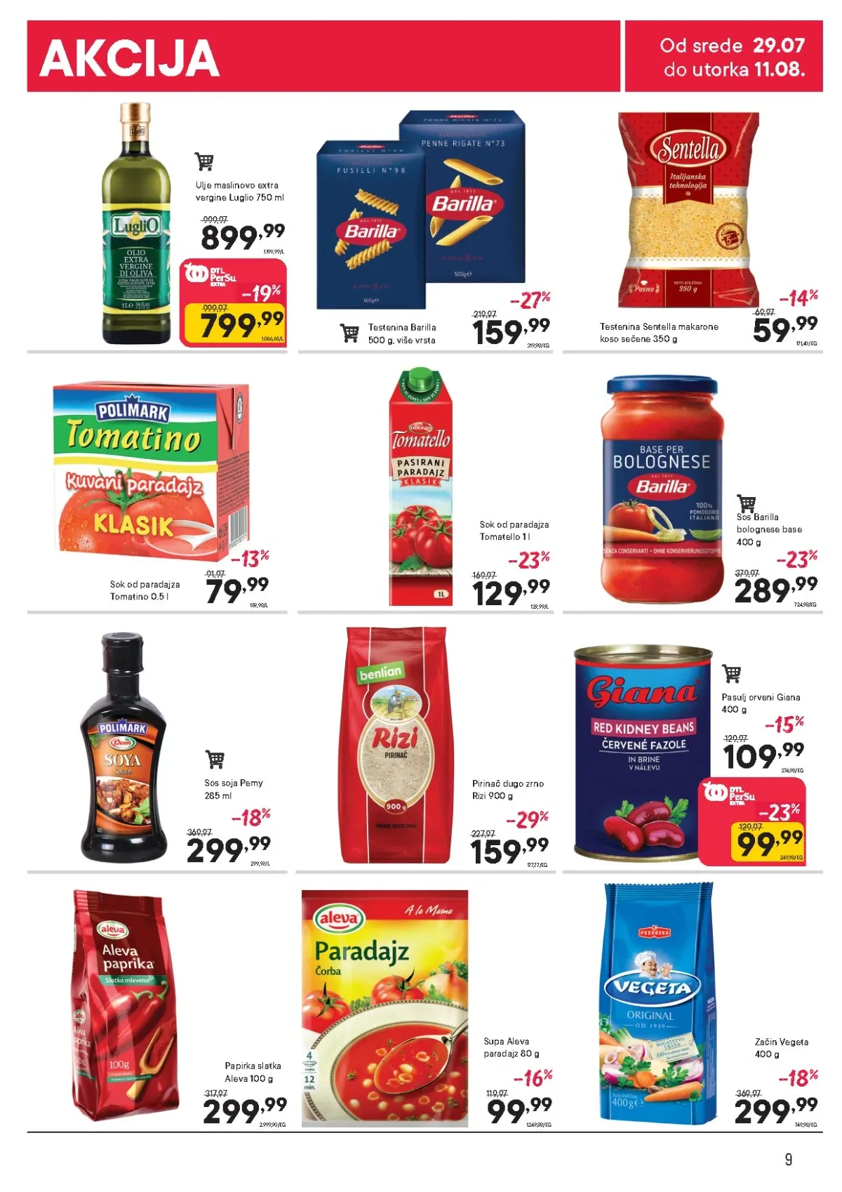 PerSu katalog do 11.08.2026. – ulje, testenina, paradajz, pirinač i začini na akciji