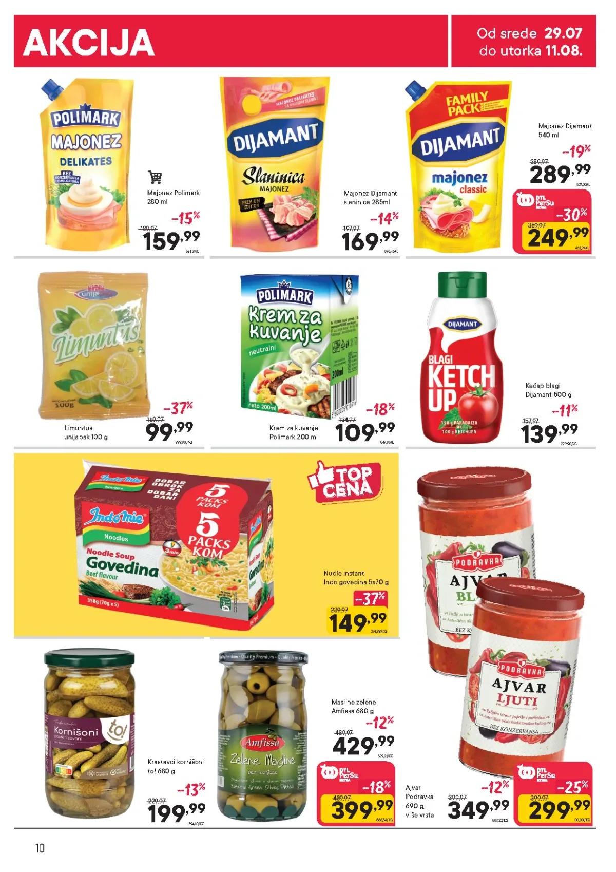 PerSu katalog do 11.08.2026. – majonez, ajvar, kečap, kiseli program i zimnica po akcijskim cenama
