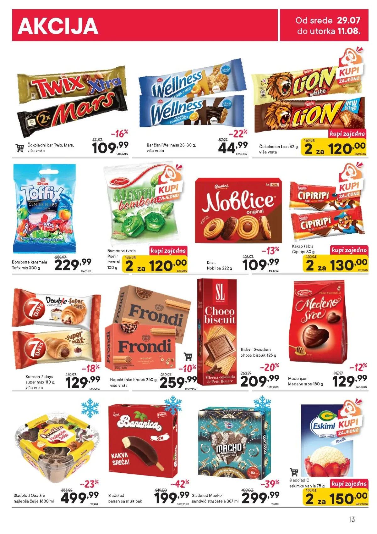 PerSu katalog do 11.08.2026. – čokolade, bombone, keks i sladoledi na akciji